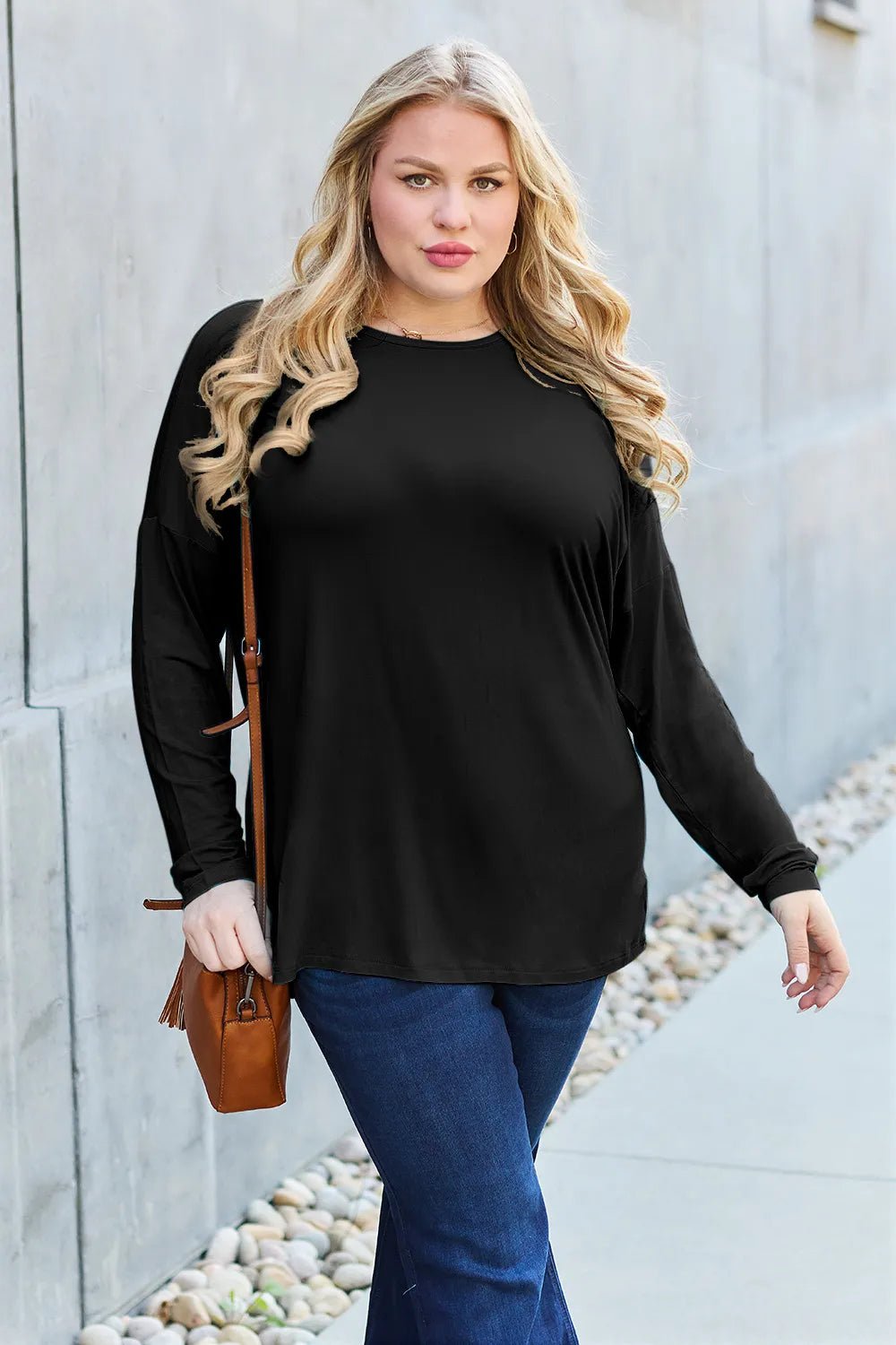 Basic Bae Full Size Round Neck Dropped Shoulder T-Shirt - PBNJ FASHIONS