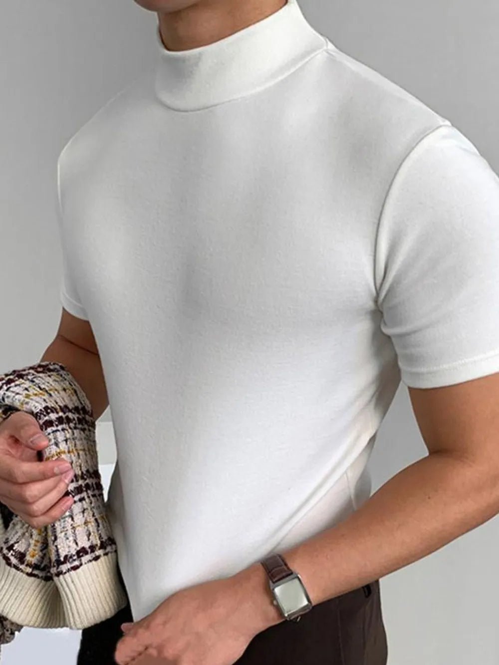 Men's Full Size Mock Neck Short Sleeve T-Shirt Plus Size - PBNJ FASHIONS