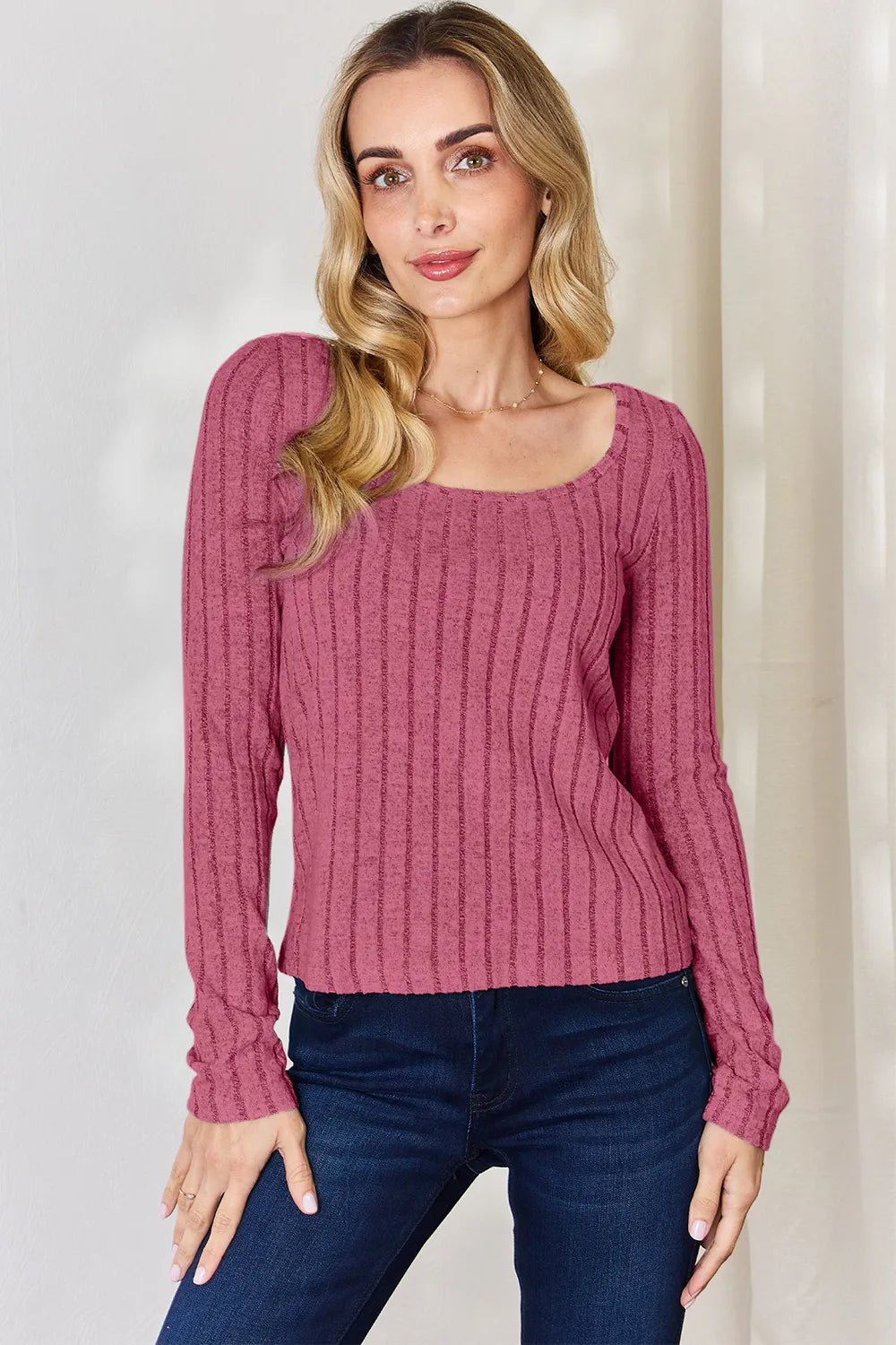 Basic Bae Full Size Ribbed Long Sleeve T-Shirt - PBNJ FASHIONS