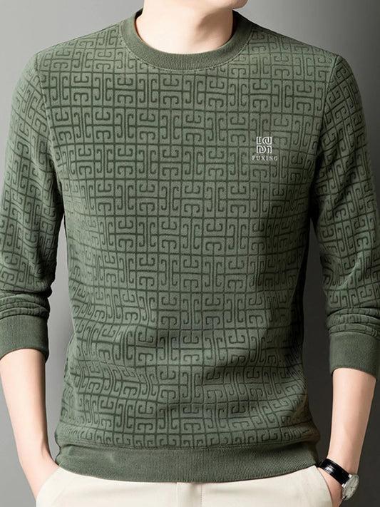 Men's Plus Size Long Sleeve Textured Casual Knit Top - PBNJ FASHIONS