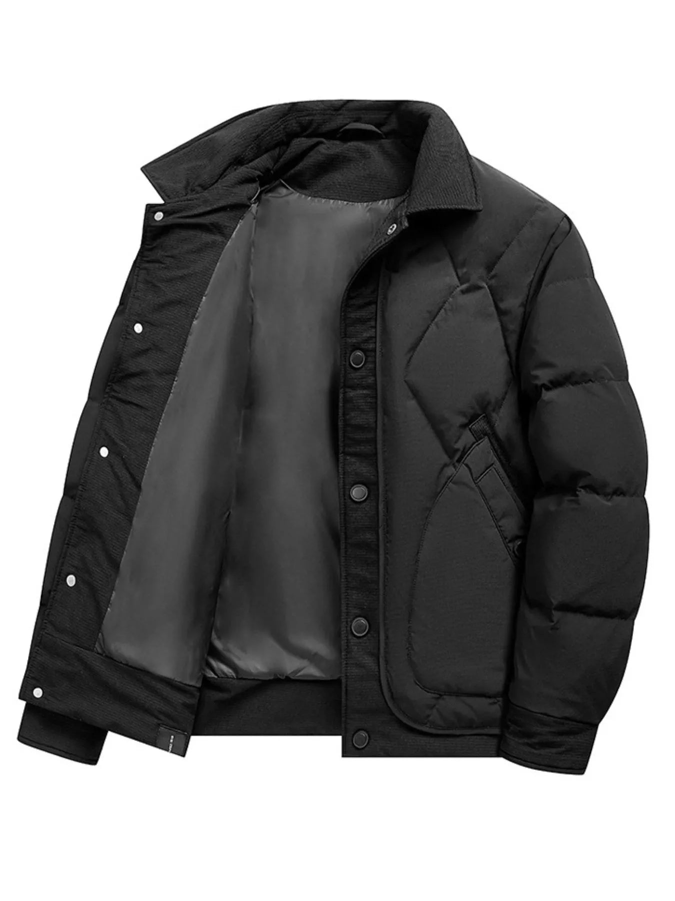 Men's Plus Size Quilted Snap - Down Padded Coat - PBNJ FASHIONS