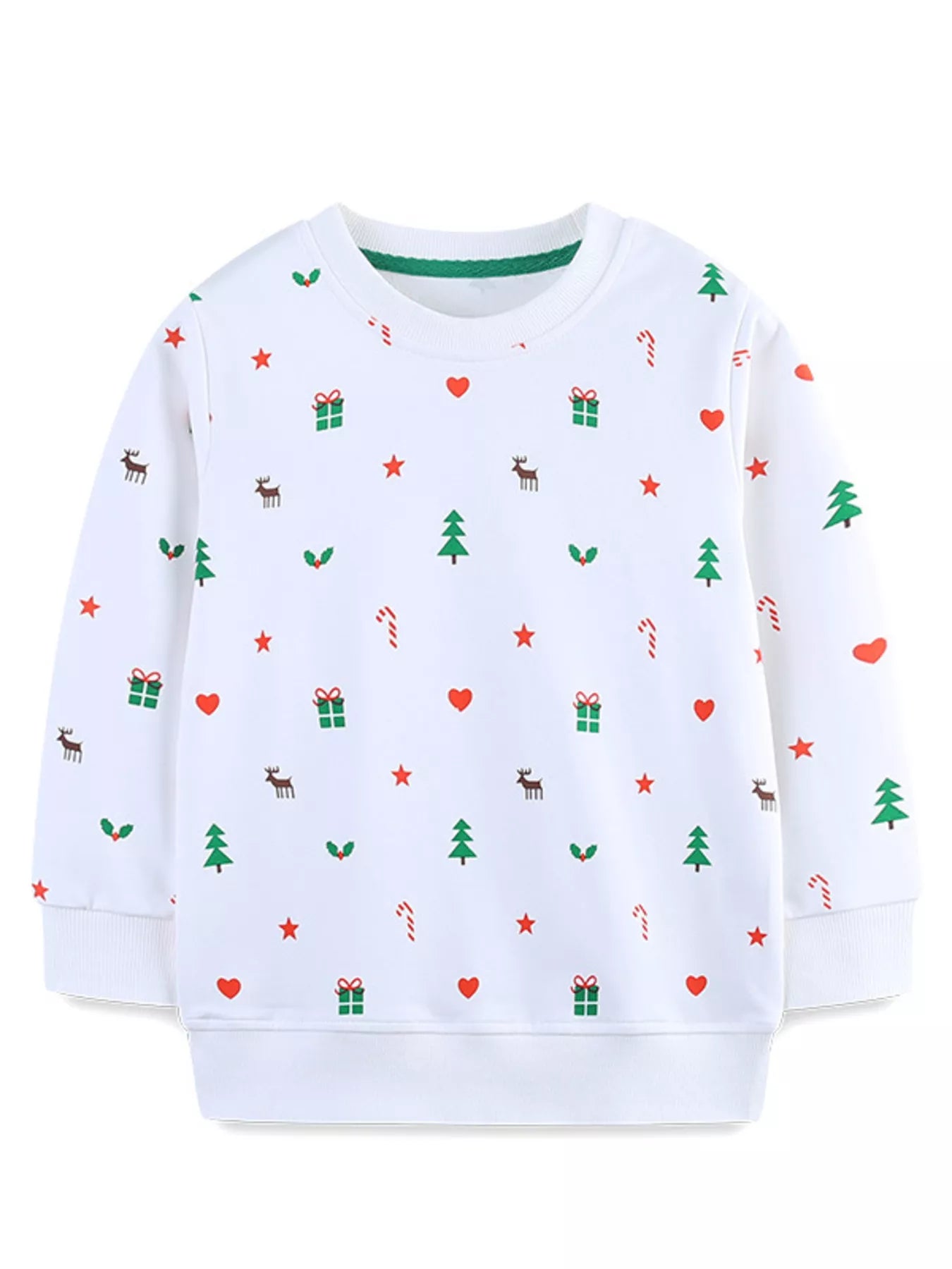 Children's Christmas Print Crew Neck Sweatshirt - PBNJ FASHIONS