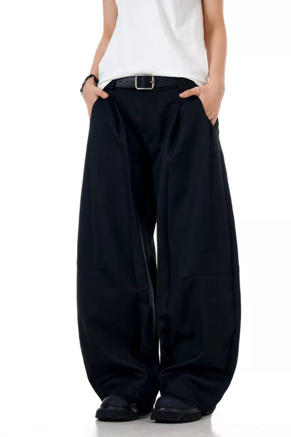 Oversized Men's Wide Leg Pants with Pockets - Polyester Spandex Blend - Machine Washable - PBNJ FASHIONS