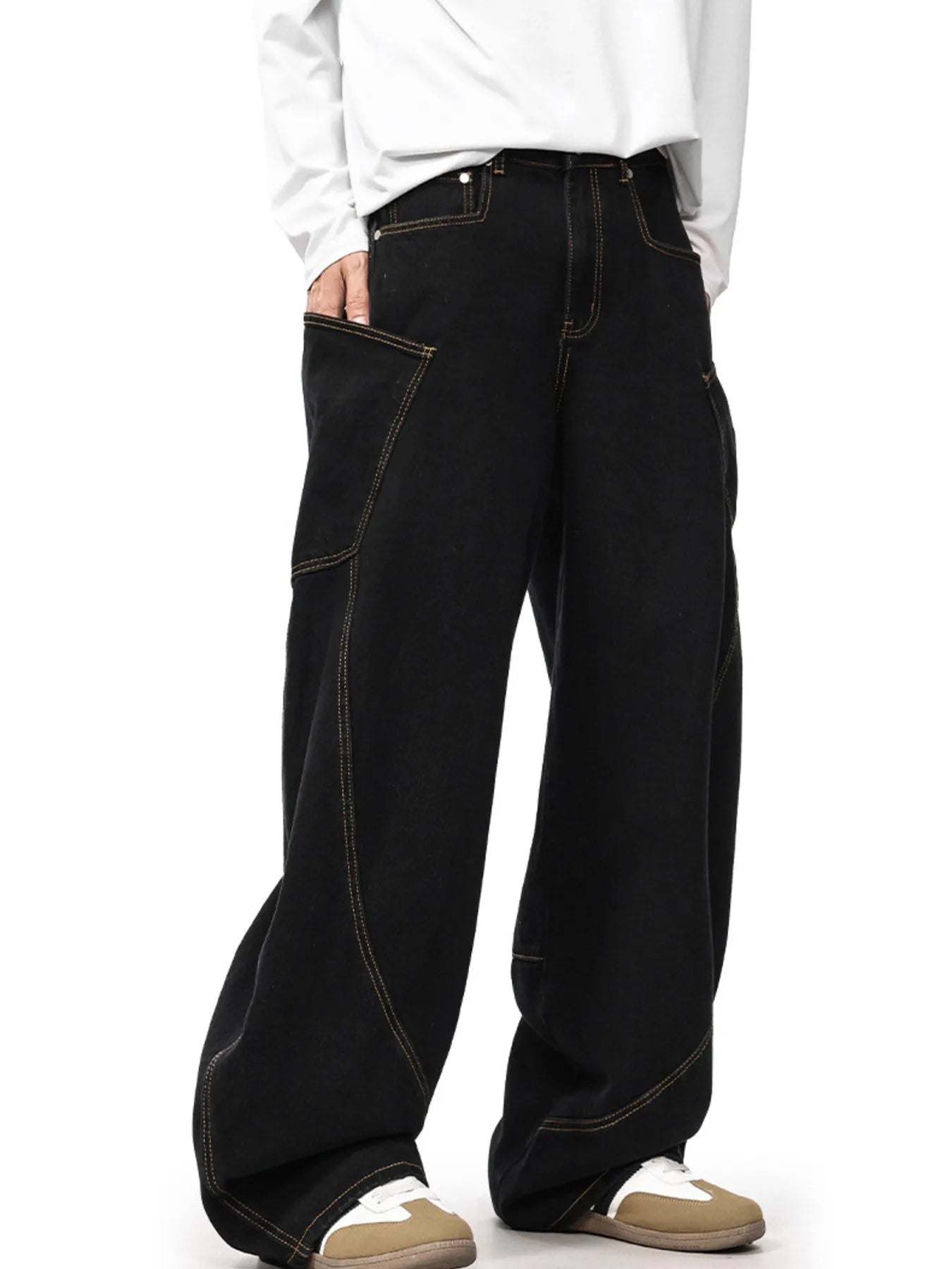 Men's Oversized Wide Leg Jeans | 100% Cotton | Machine Washable - PBNJ FASHIONS