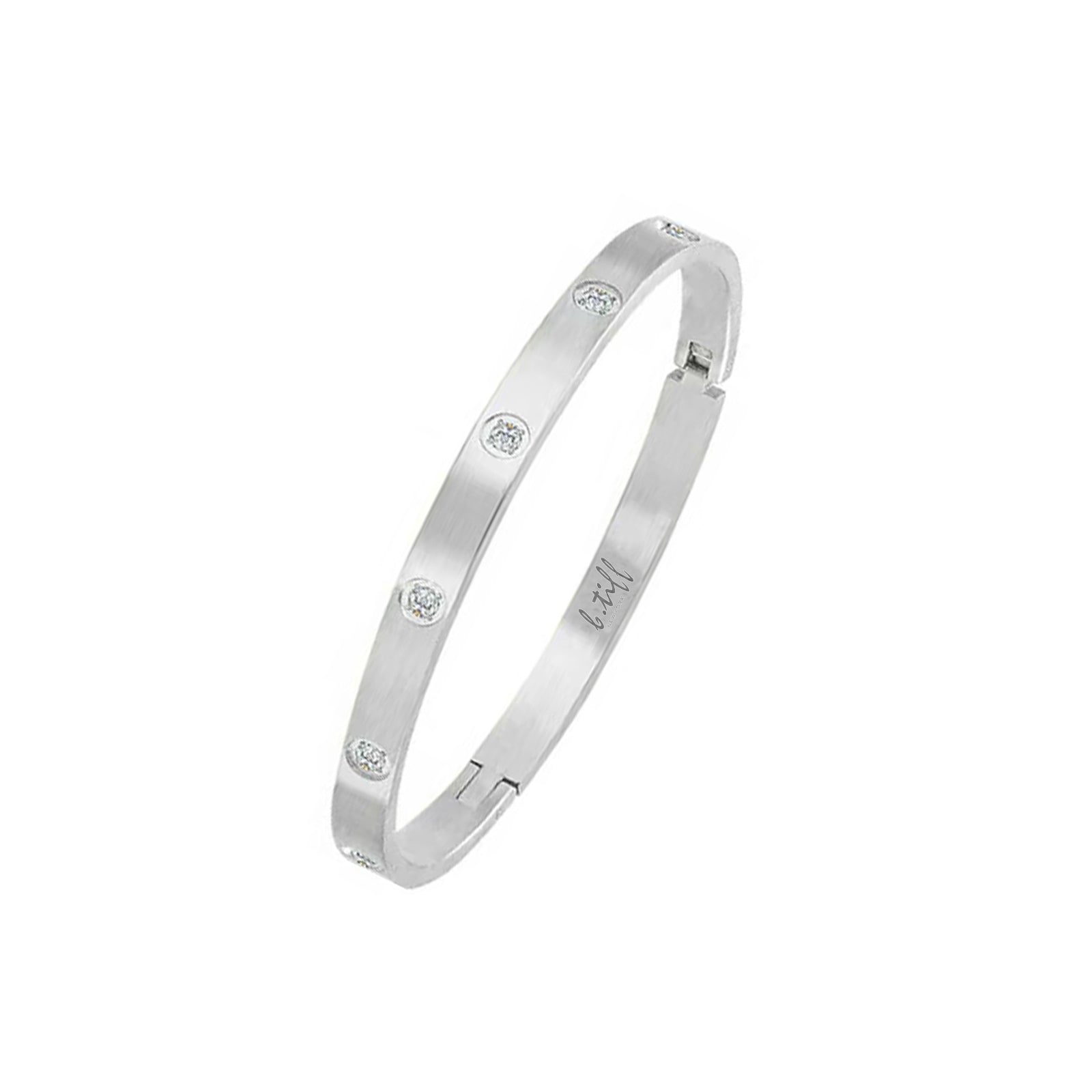 BG308W B.Tiff 8 - Stone Matte Bangle Bracelet - PBNJ FASHIONS