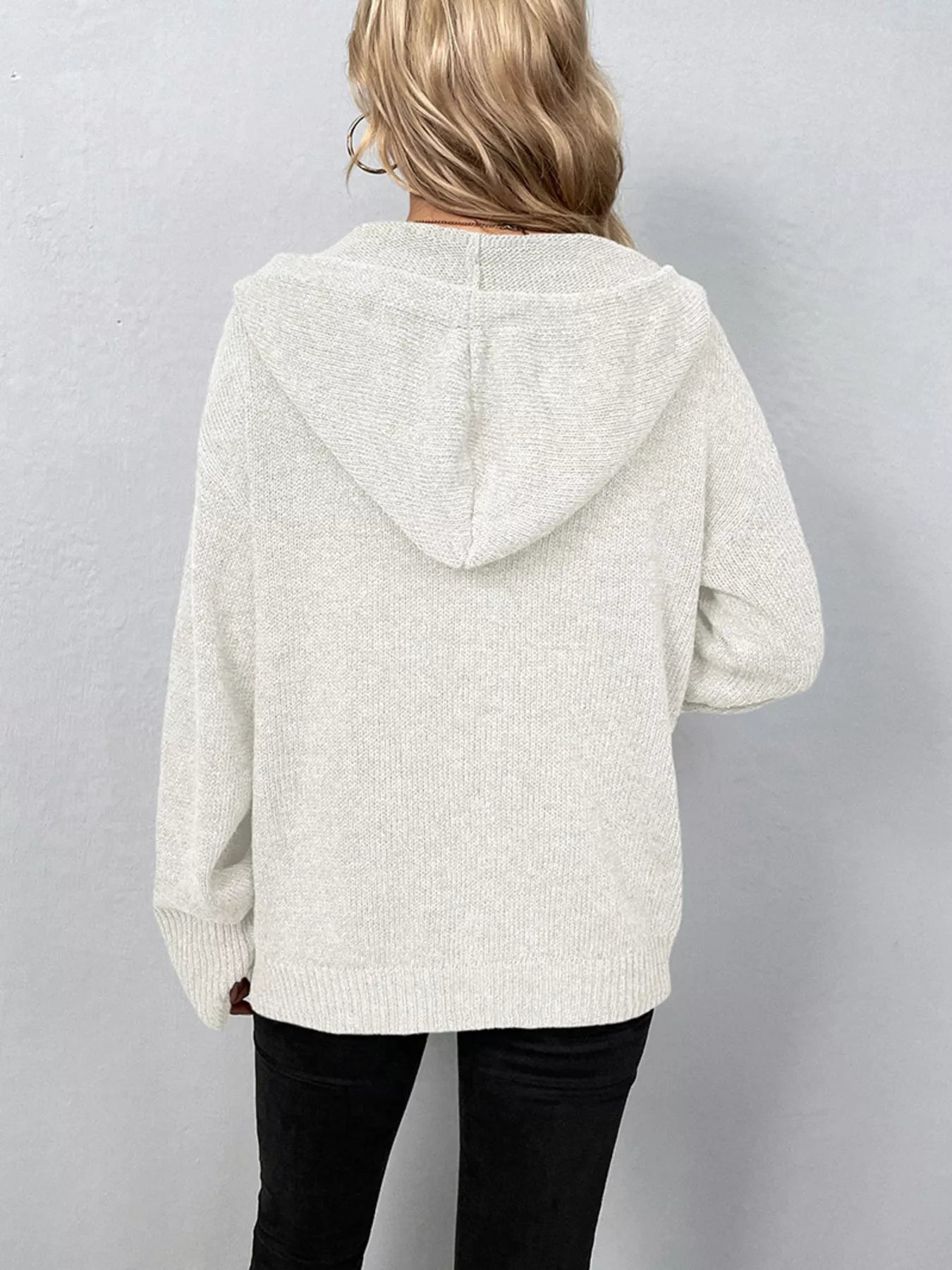 Full Size Cozy Knit Hooded Button - Down Cardigan Plus Size - PBNJ FASHIONS