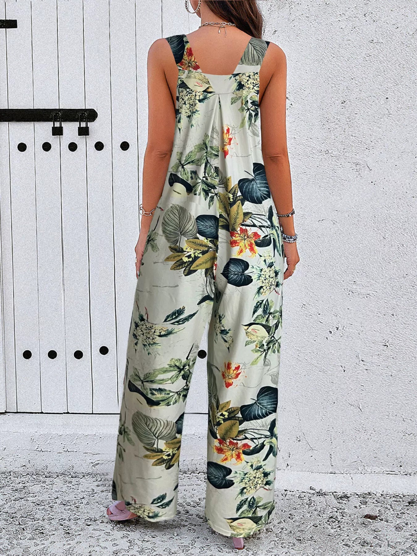 Plus Size Printed Wide Leg Jumpsuit - PBNJ FASHIONS
