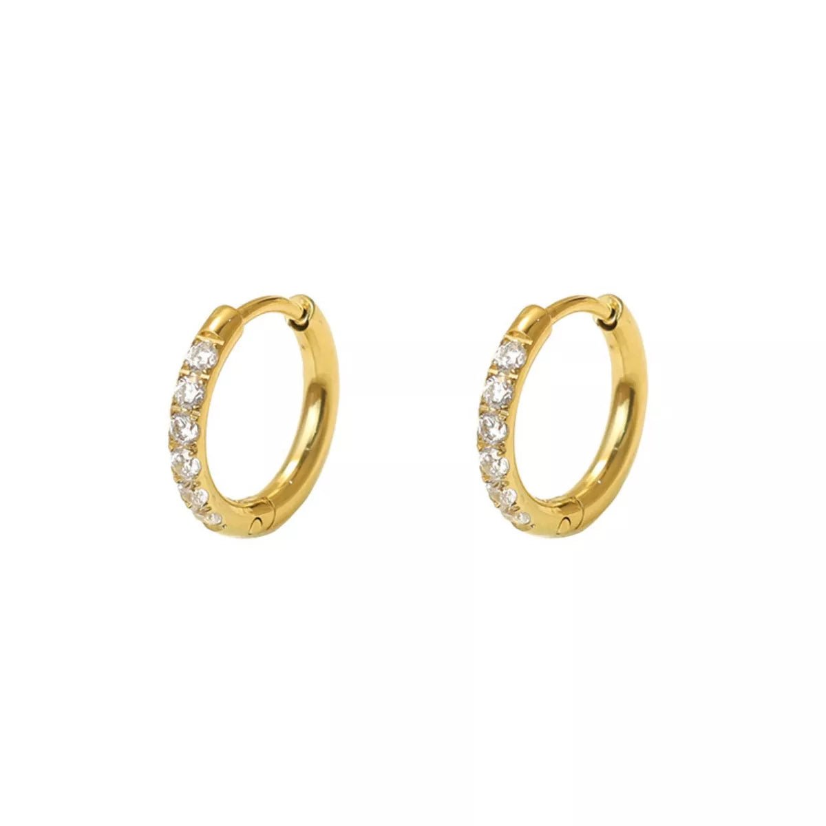 18K Gold - Plated Zircon Hoop Earrings - PBNJ FASHIONS