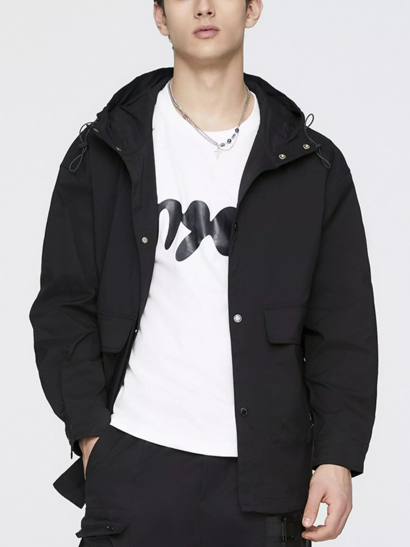 Men's Plus Size Urban Style Hooded Snap Down Jacket - PBNJ FASHIONS