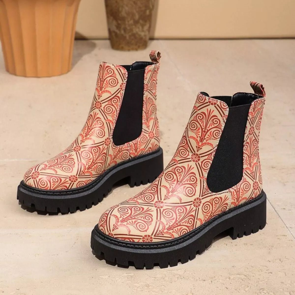 Round Toe Chunky Heel Ankle Boots - PBNJ FASHIONS