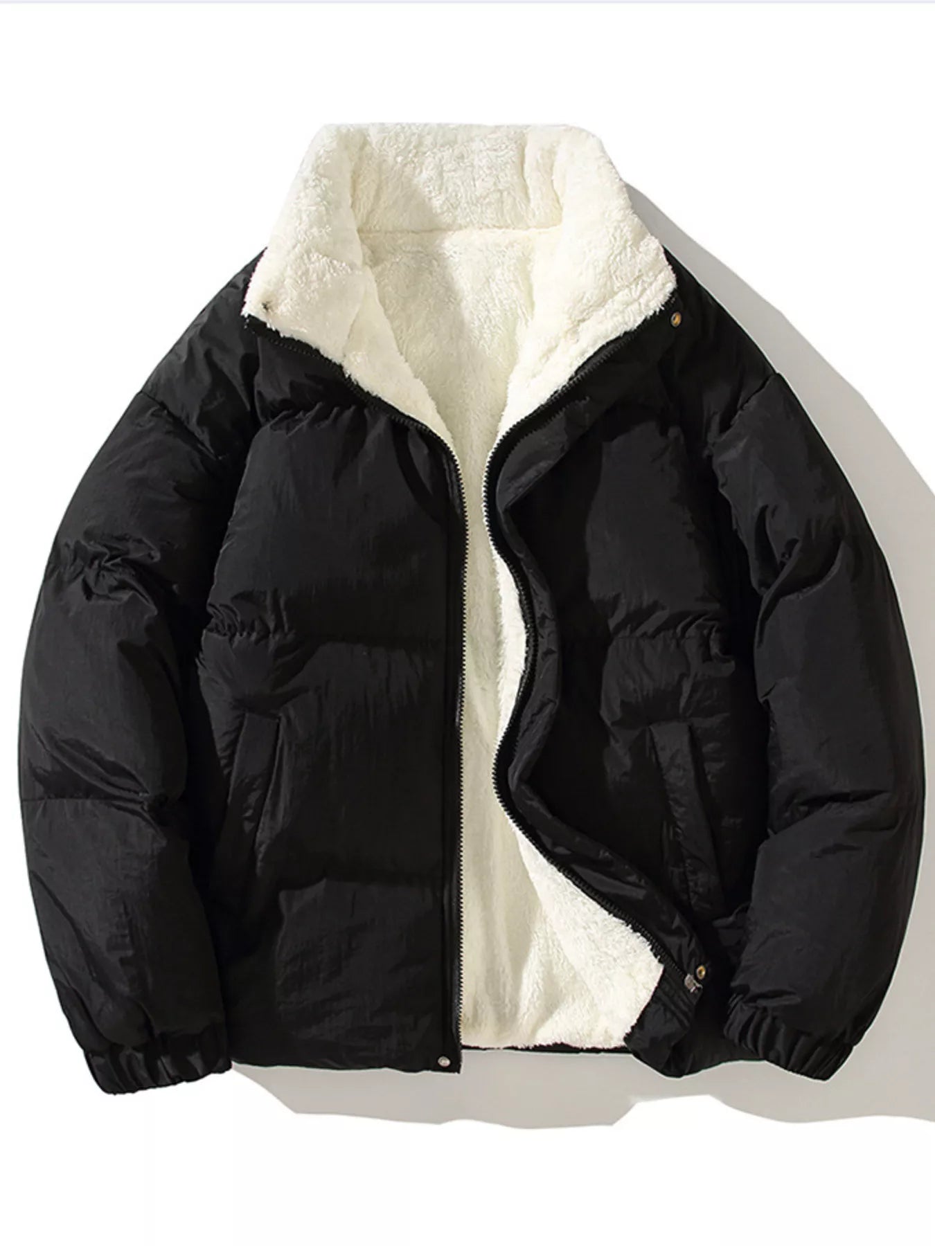 Men's Full Size Zip Up Fleece Puffer Jacket Plus Size - PBNJ FASHIONS
