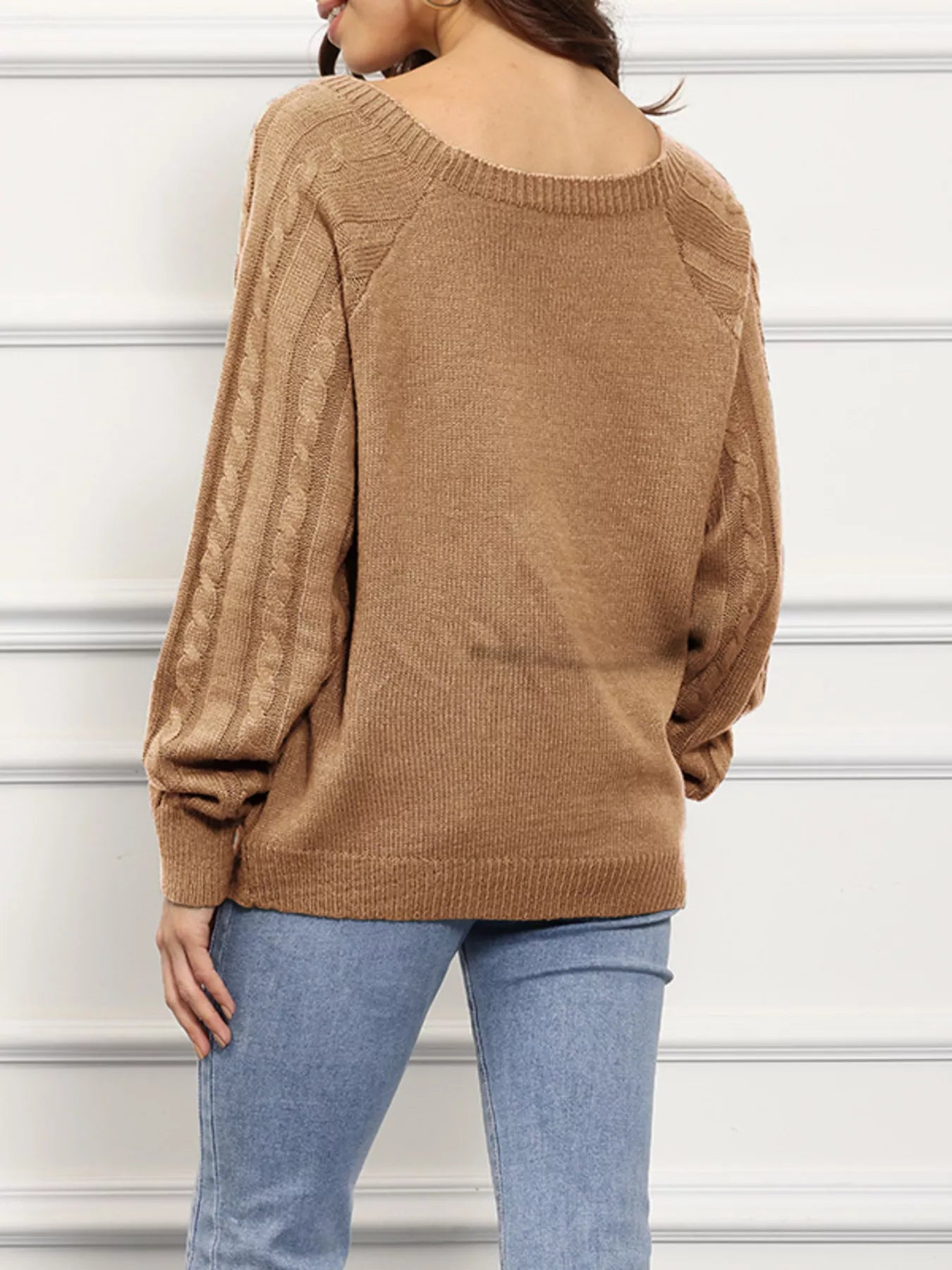 Cable Knit Boat Neck Sweater - PBNJ FASHIONS