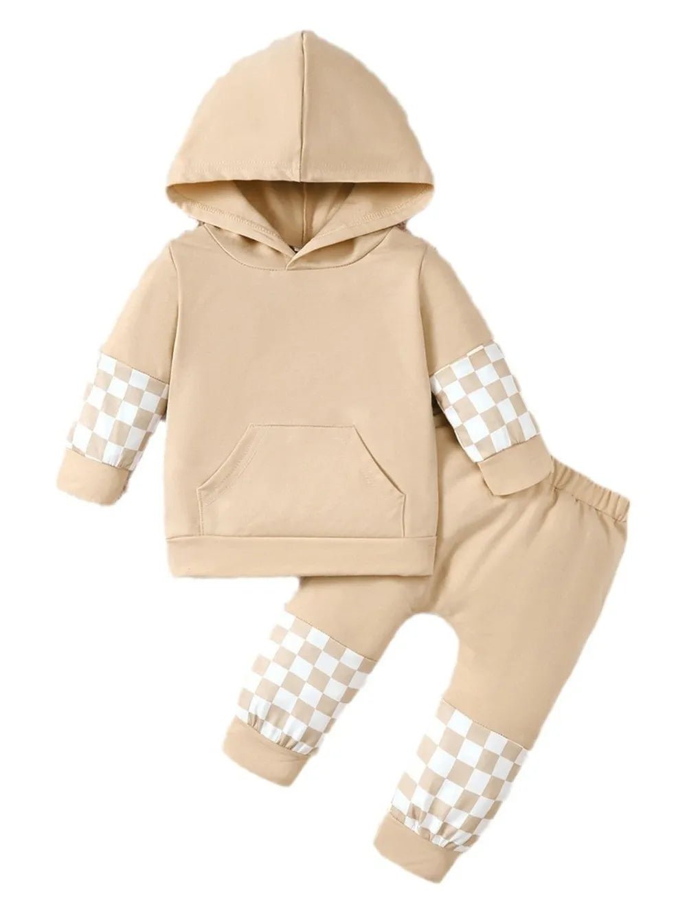 Checkered Long Sleeve Sweatshirt and Pants Set - PBNJ FASHIONS
