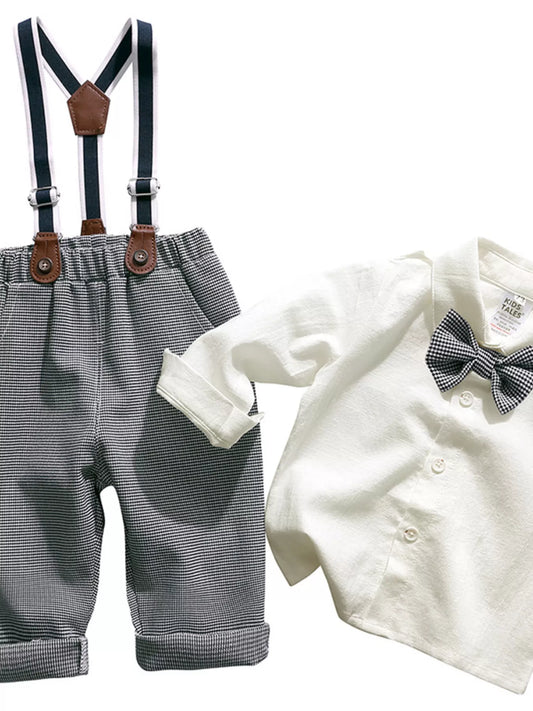 Children's Button Up Shirt and Overall Set - PBNJ FASHIONS
