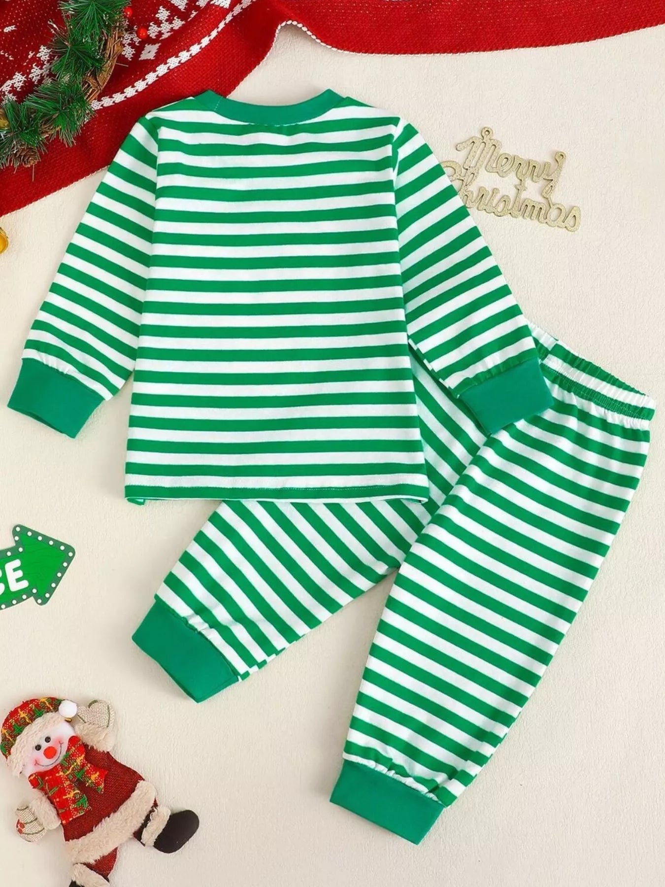 Children's Christmas Striped Pajama Set - PBNJ FASHIONS