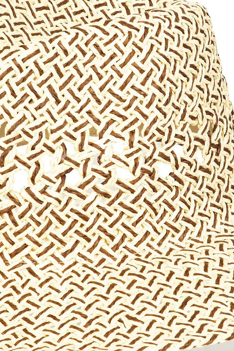 Fame Cutout Woven Straw Hat - PBNJ FASHIONS