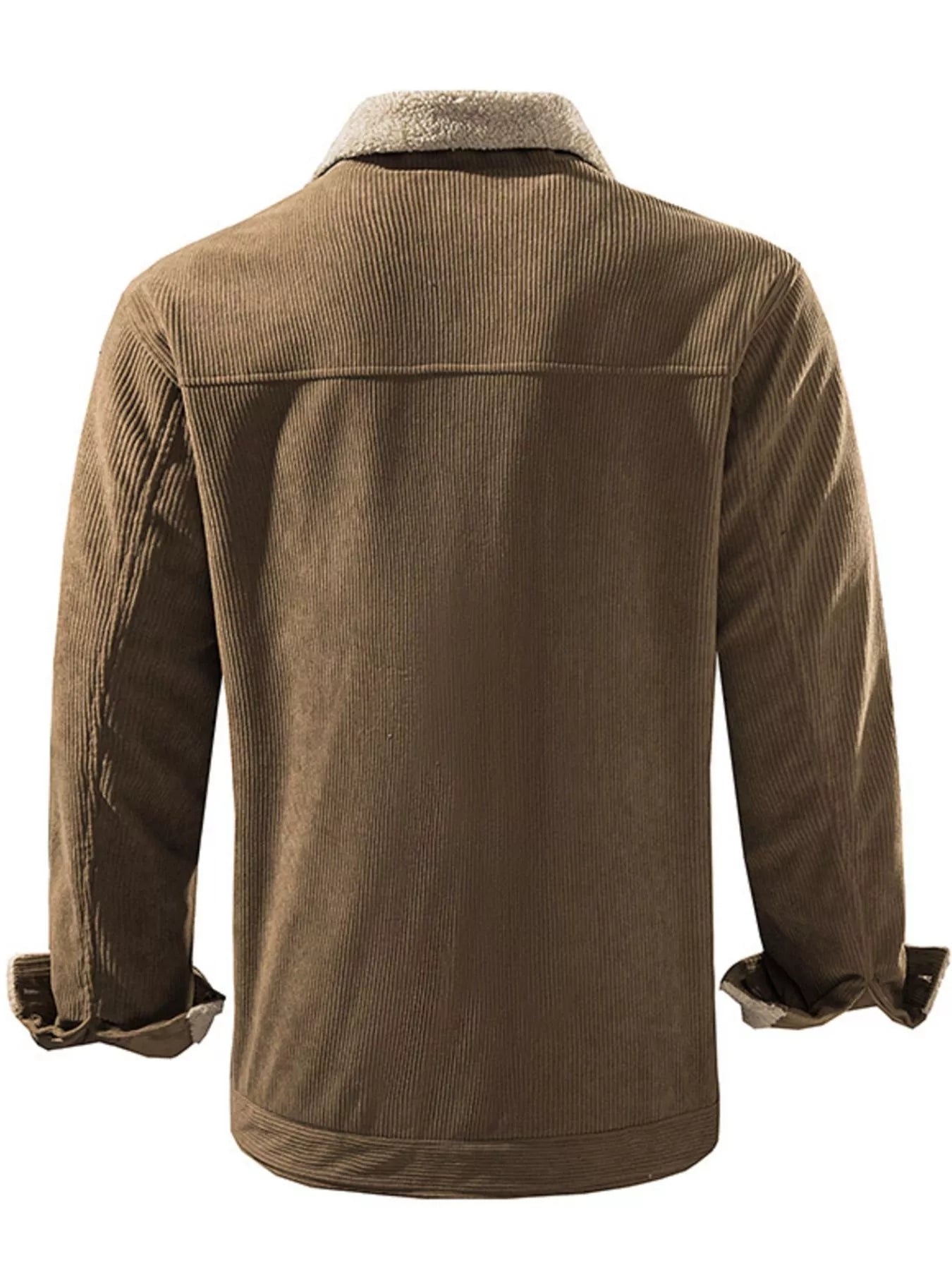 Men's Corduroy Sherpa Lined Button - Up Jacket - PBNJ FASHIONS