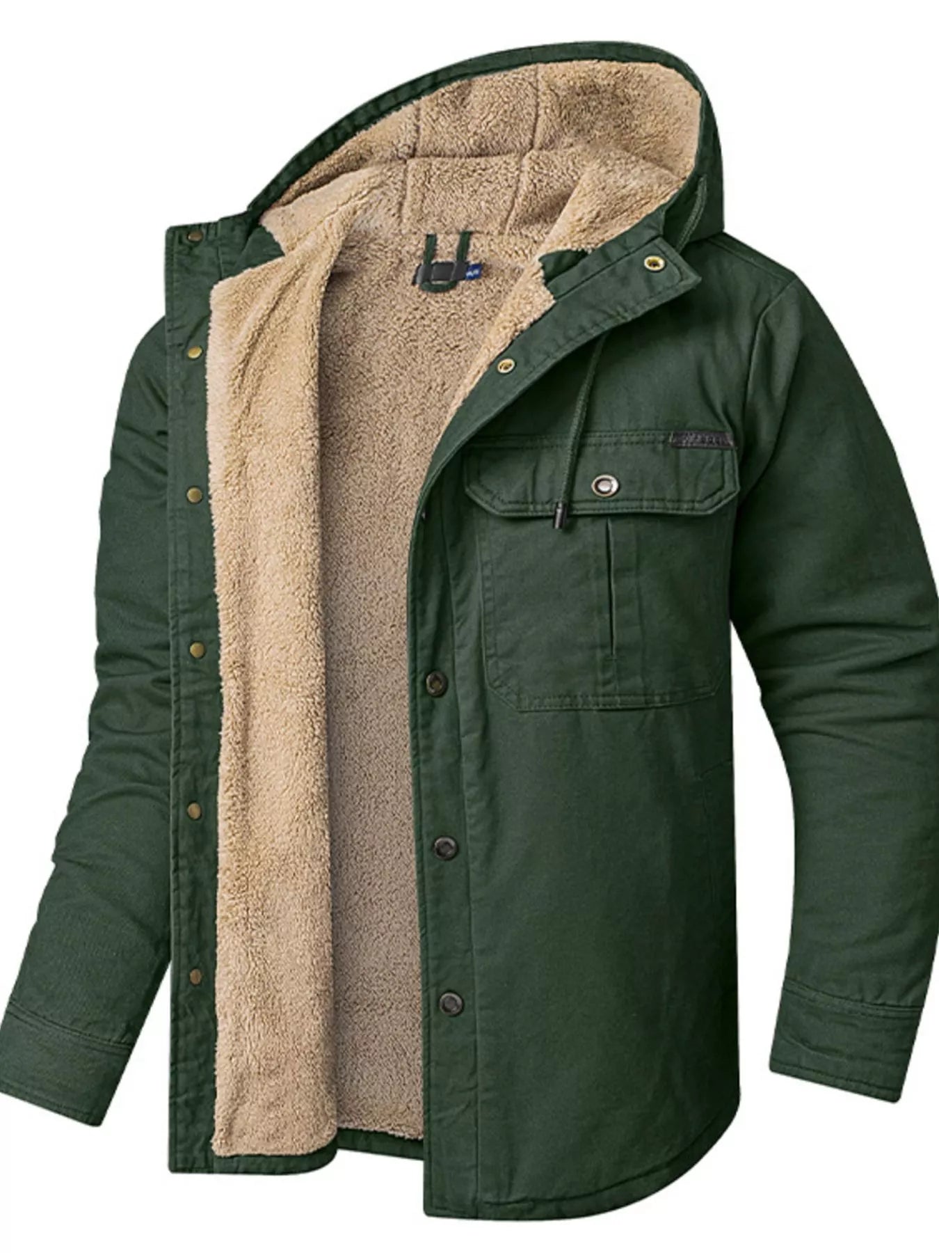 Men's Sherpa Lined Hooded Jacket - PBNJ FASHIONS