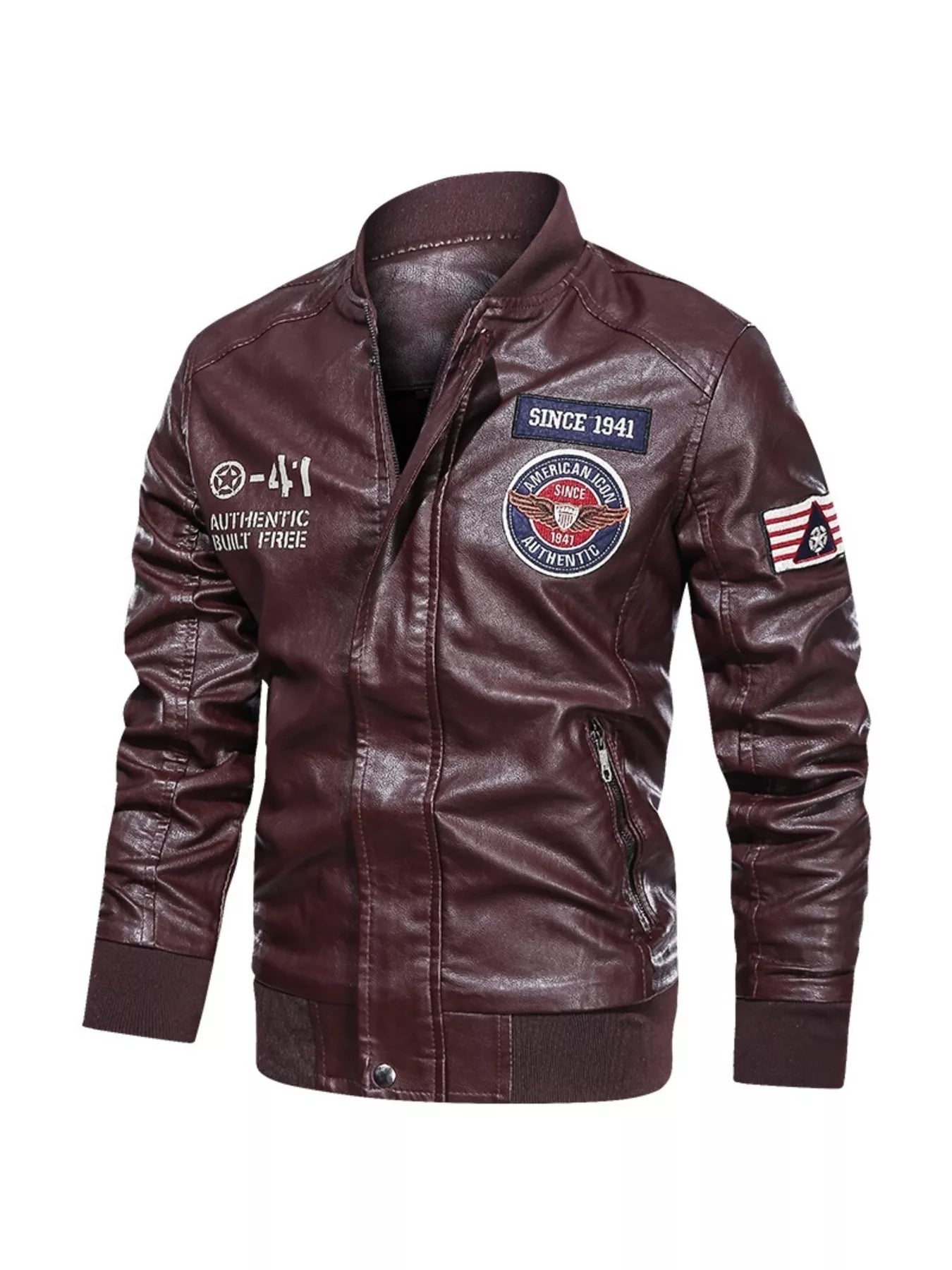 Men's Plus Size Zip Up Leather Jacket - PBNJ FASHIONS