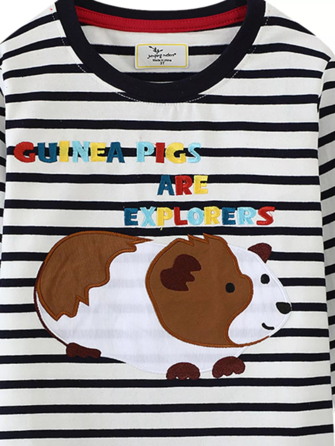 Children's Guinea Pig Explorer Striped Long Sleeve T-Shirt - PBNJ FASHIONS