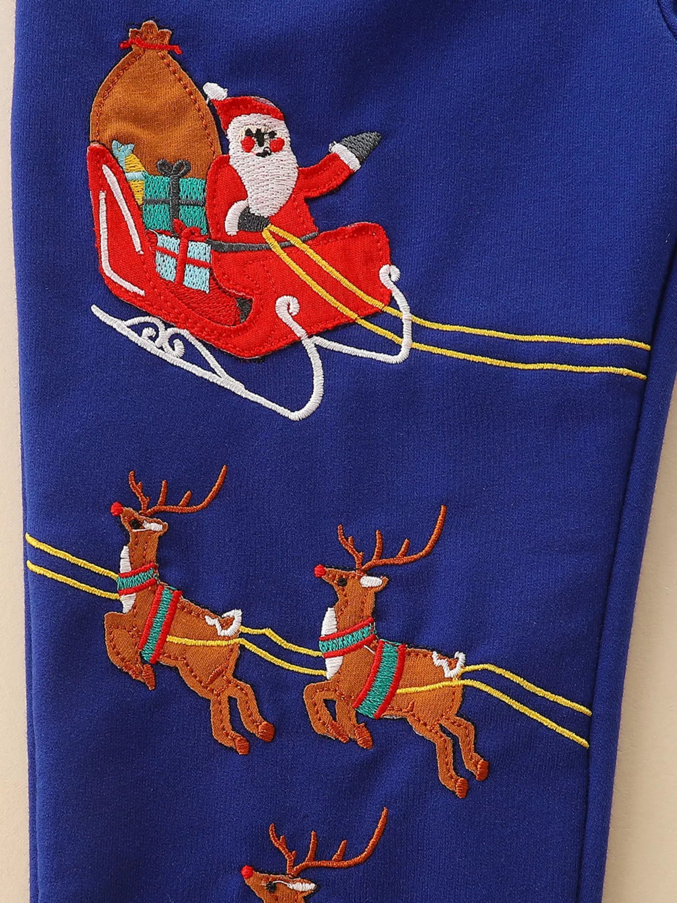Children's Reindeer Embroidered Christmas Outfit Set - PBNJ FASHIONS