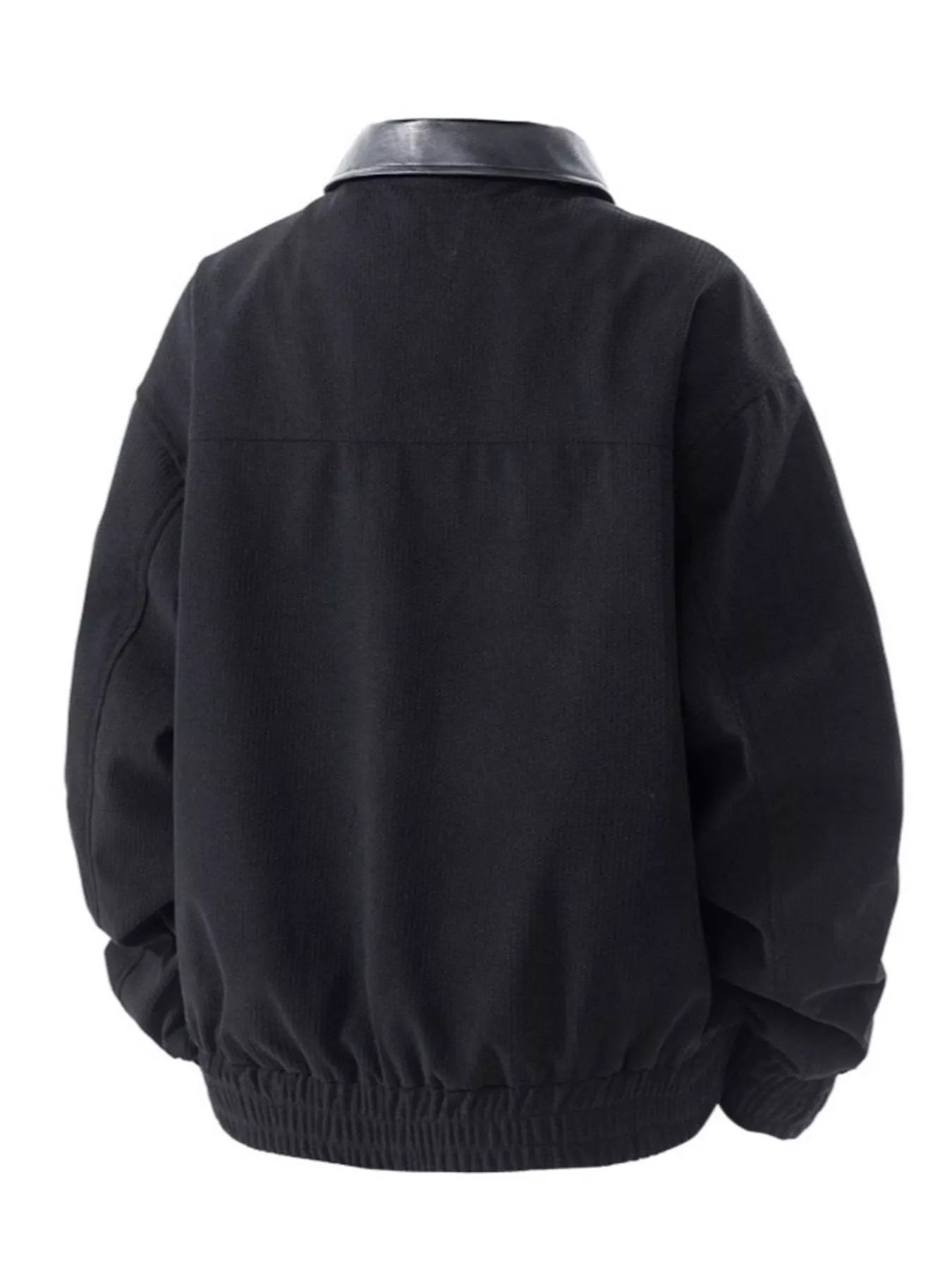 Men's Plus Size Zip Up Corduroy Jacket with Leather Collar - PBNJ FASHIONS