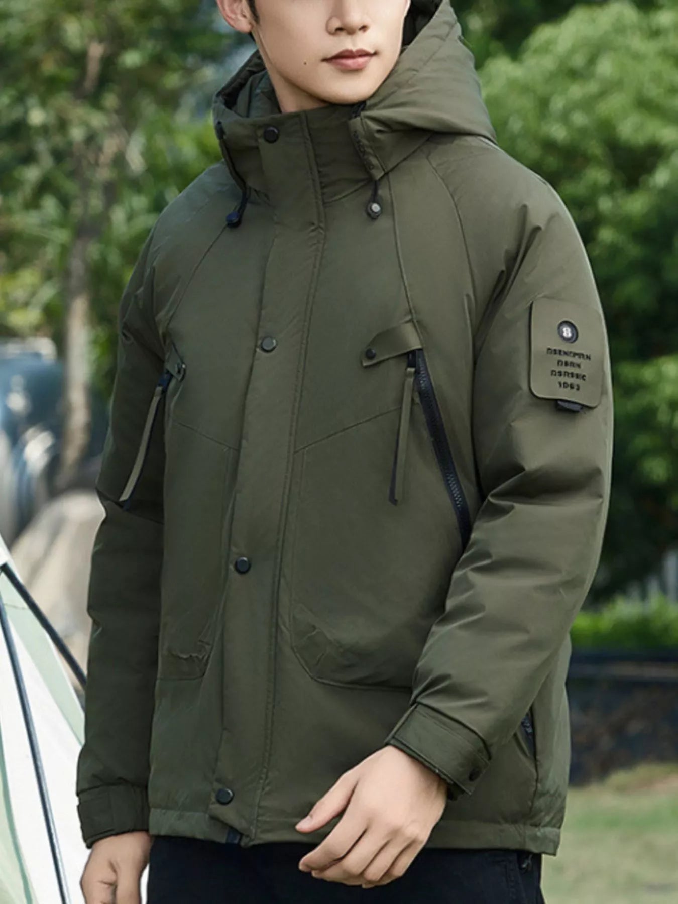 Men's Plus Size Hooded Snap Down Jacket - PBNJ FASHIONS