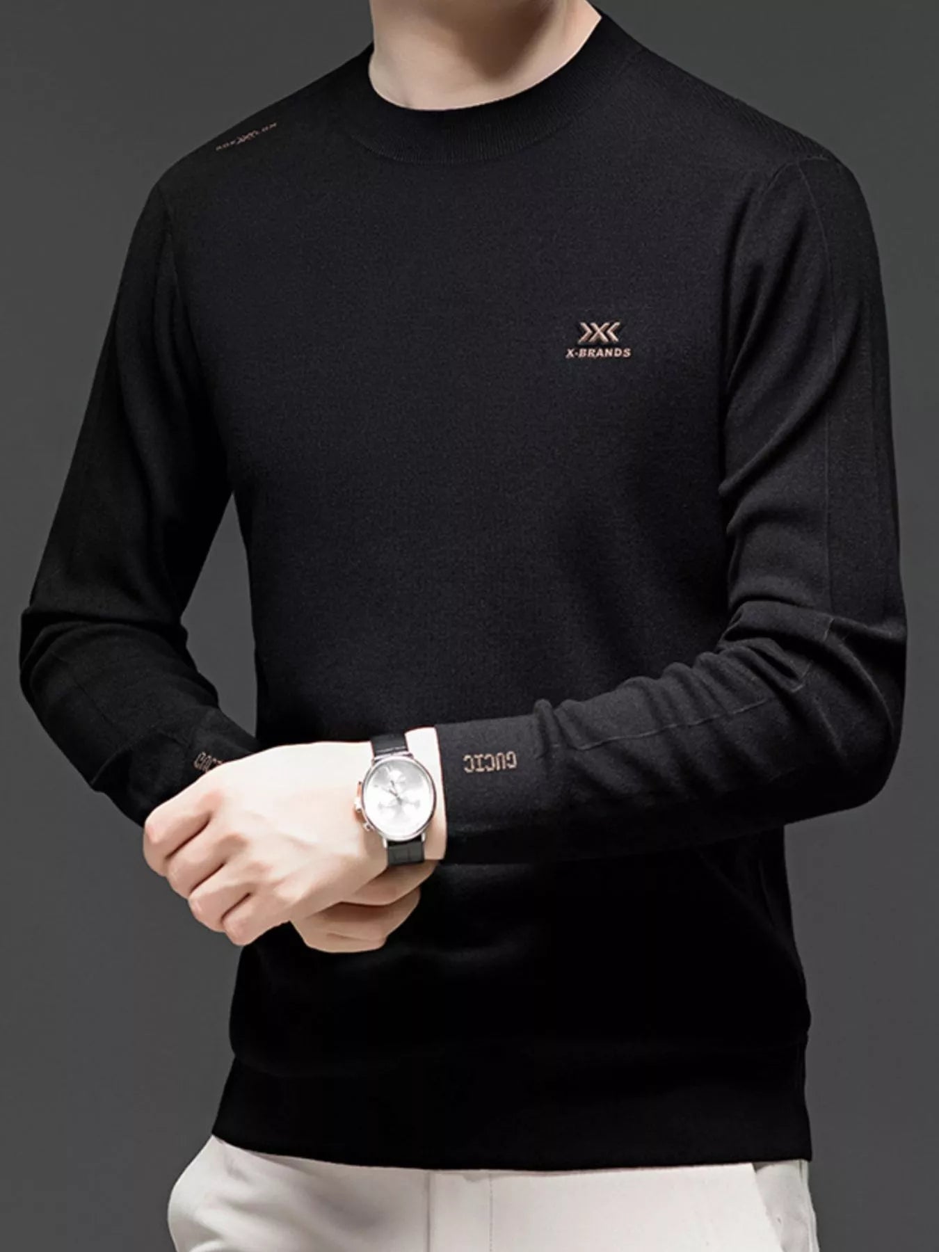 Men's Plus Size Long Sleeve Slim Fit Knit Top - PBNJ FASHIONS