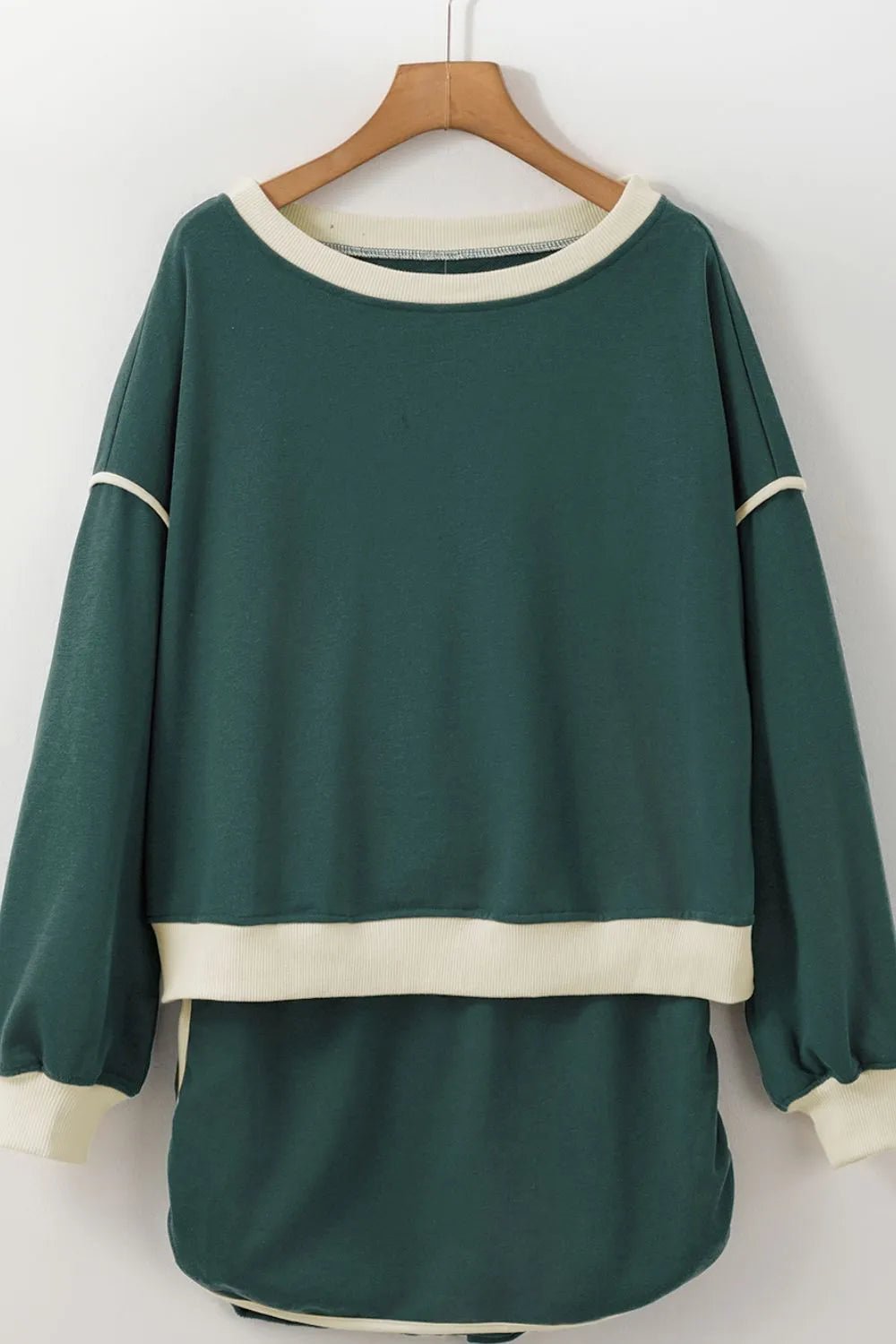 Contrast Trim Round Neck Top and Skort Set - PBNJ FASHIONS