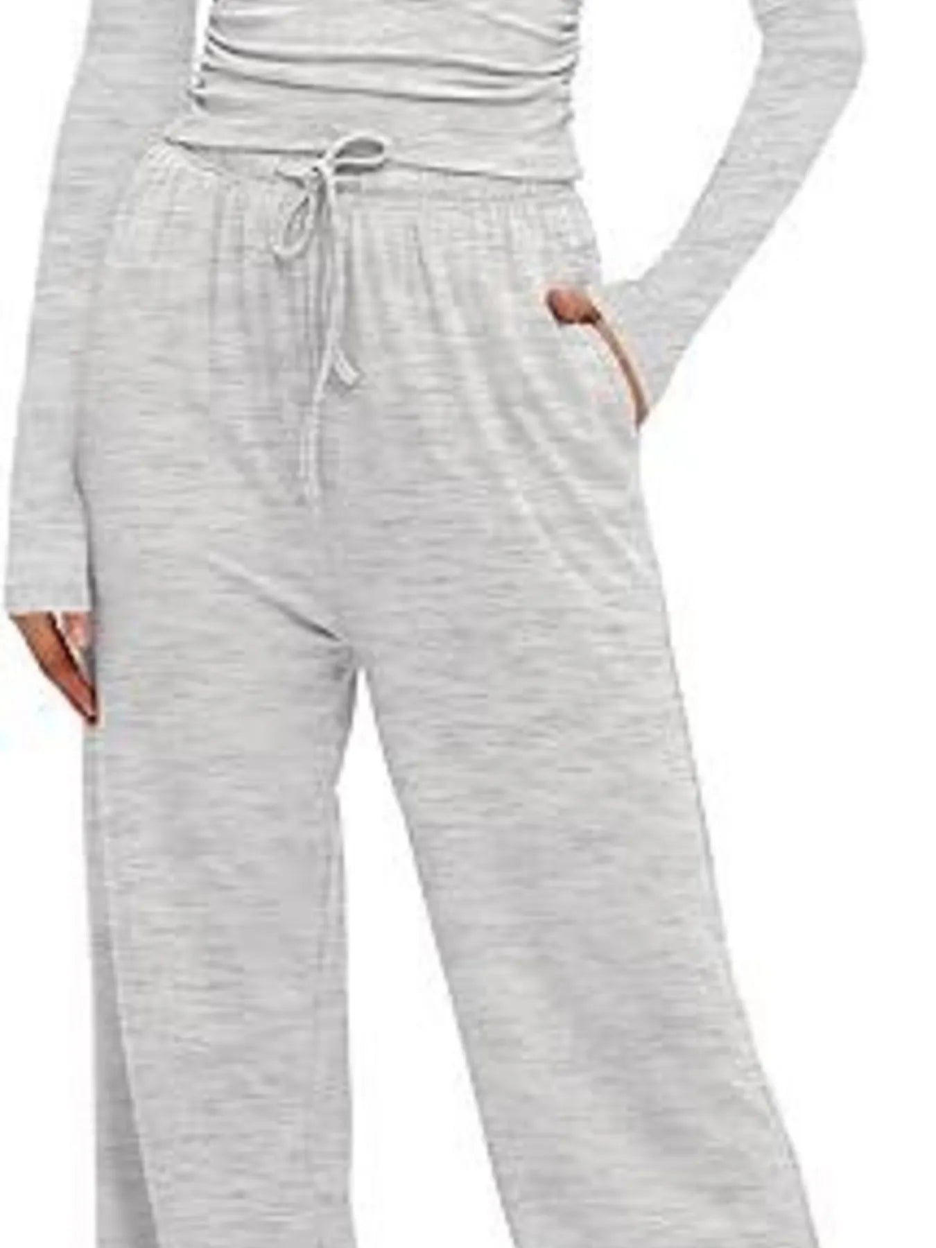 Round Neck Long Sleeve Top and Pants Set - PBNJ FASHIONS