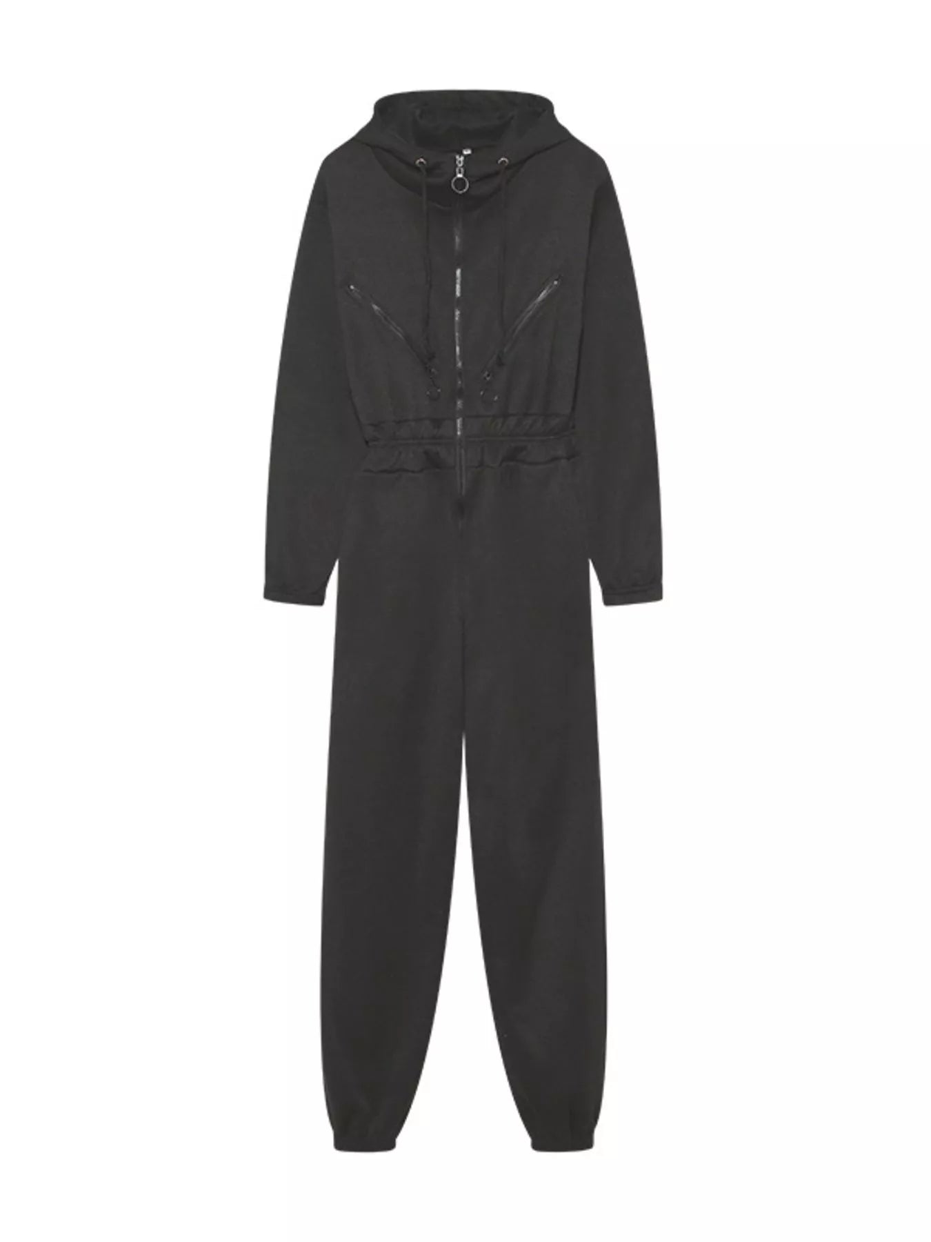 Hooded Zip - Up Long Sleeve Jumpsuit - PBNJ FASHIONS
