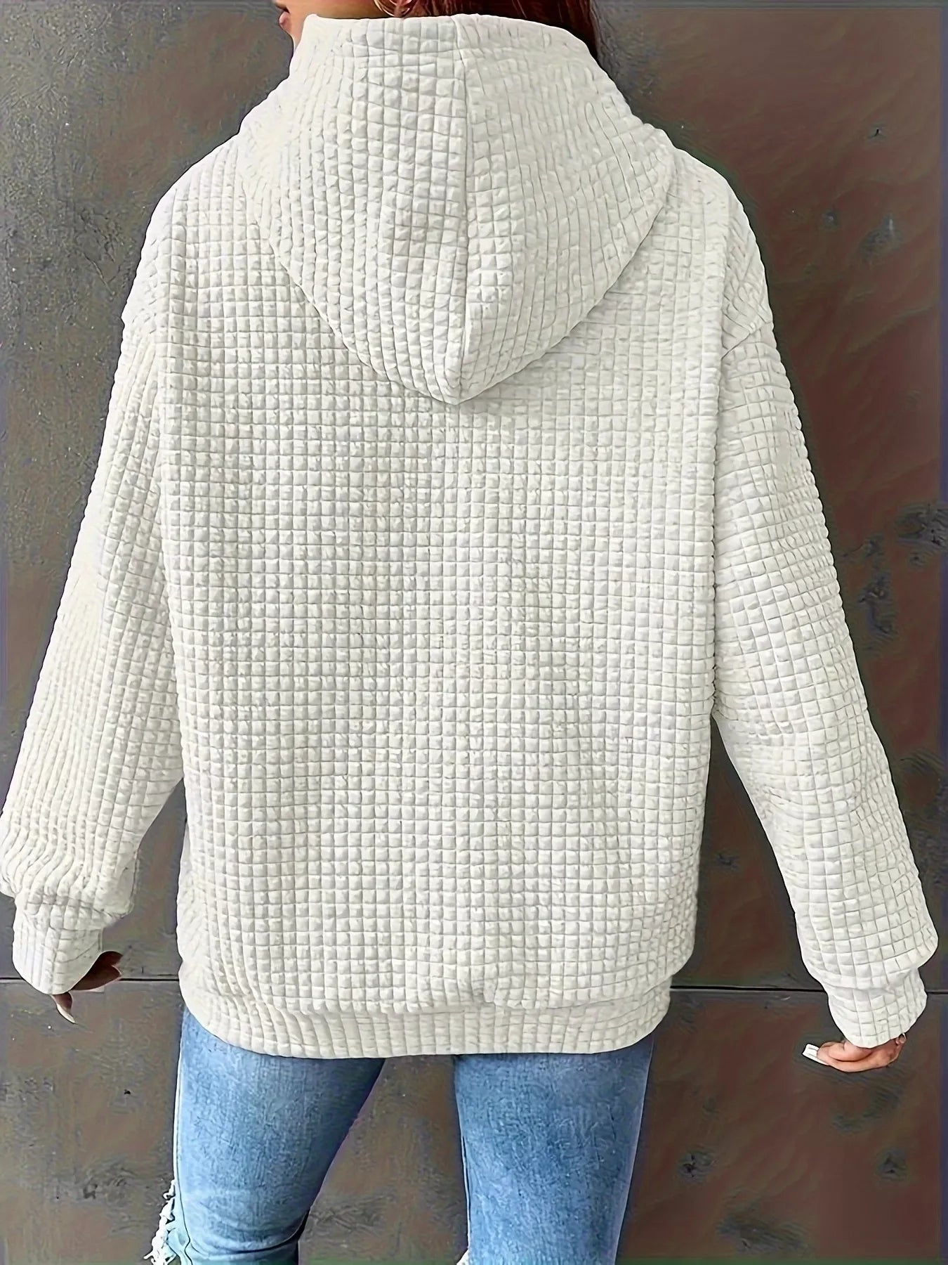 Textured Knit Drawstring Hoodie - PBNJ FASHIONS