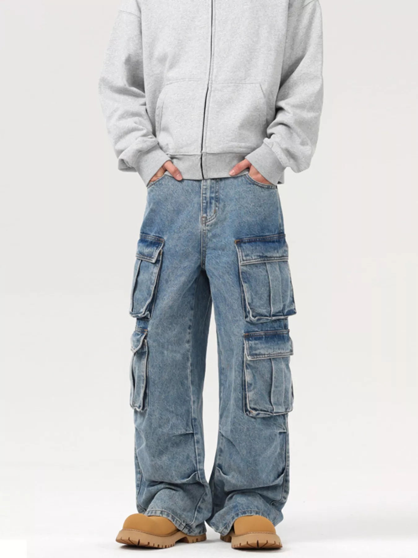 Men's Wash Multi - Pocket Cargo Jeans - PBNJ FASHIONS