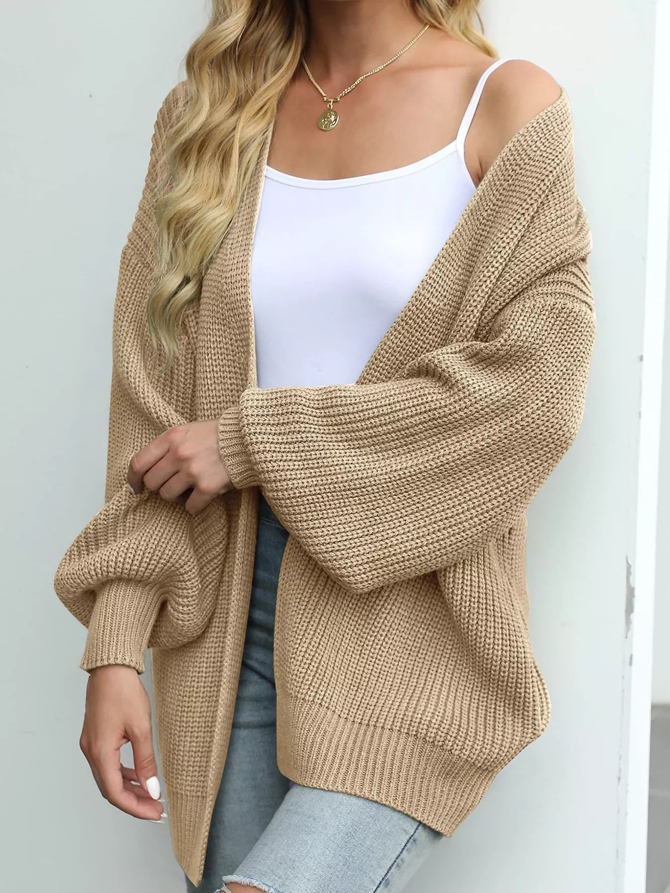 Chunky Knit Open Front Cardigan - PBNJ FASHIONS