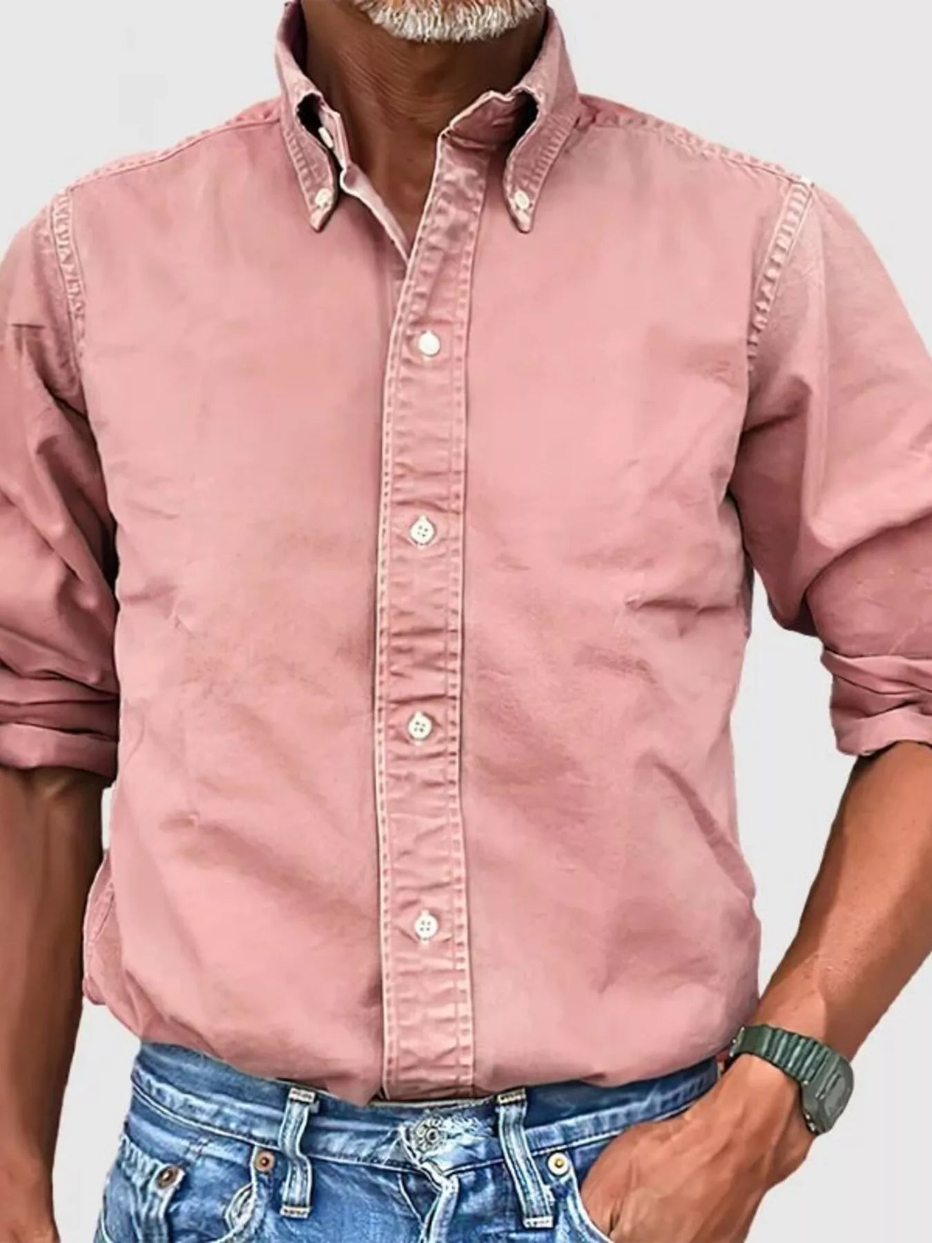 Men's Full Size Casual Button - Down Shirt Plus Size - PBNJ FASHIONS