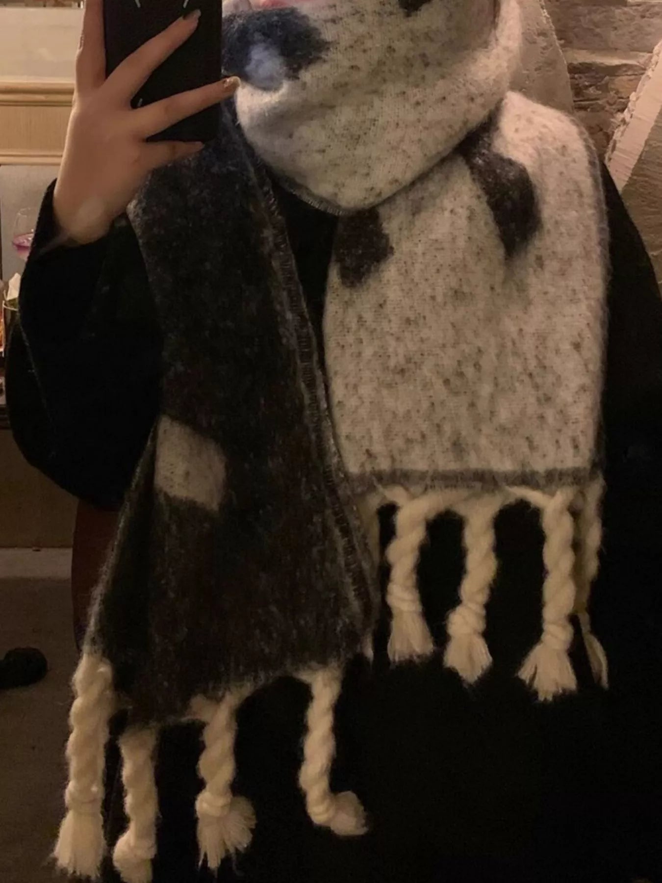 Oversized Chunky Knit Fringe Scarf - PBNJ FASHIONS