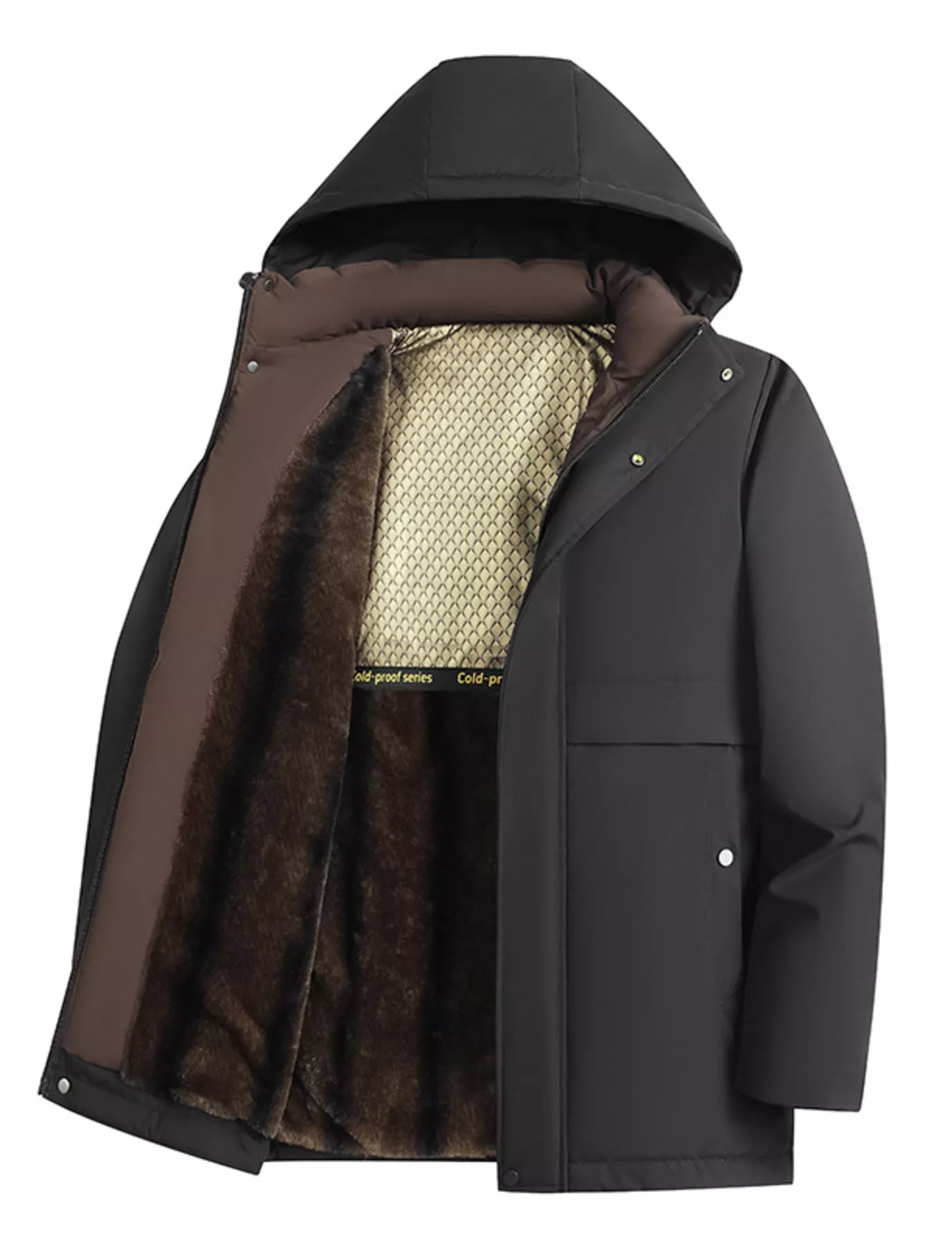 Men's Plus Size Fleece Lined Hooded Winter Coat - PBNJ FASHIONS