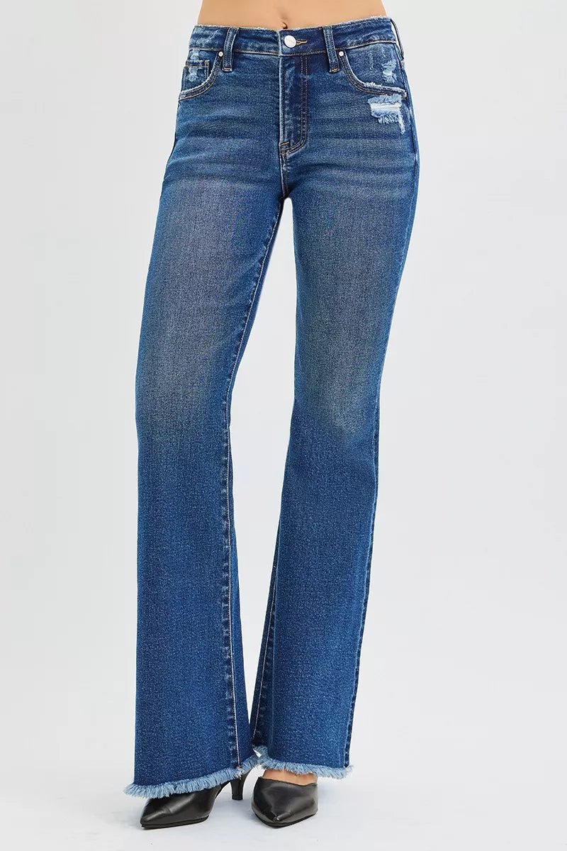 RISEN High Rise Flare Jeans - PBNJ FASHIONS