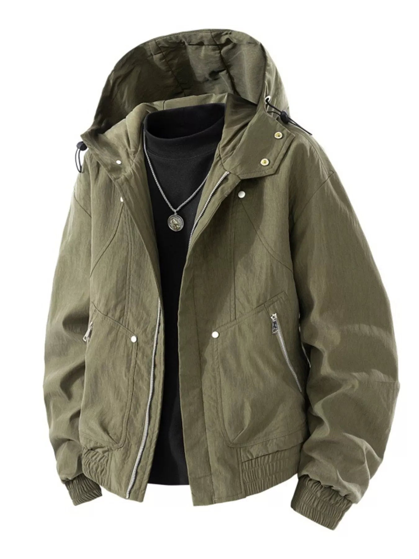 Men's Plus Size Casual Hooded Lightweight Windbreaker Jacket - PBNJ FASHIONS