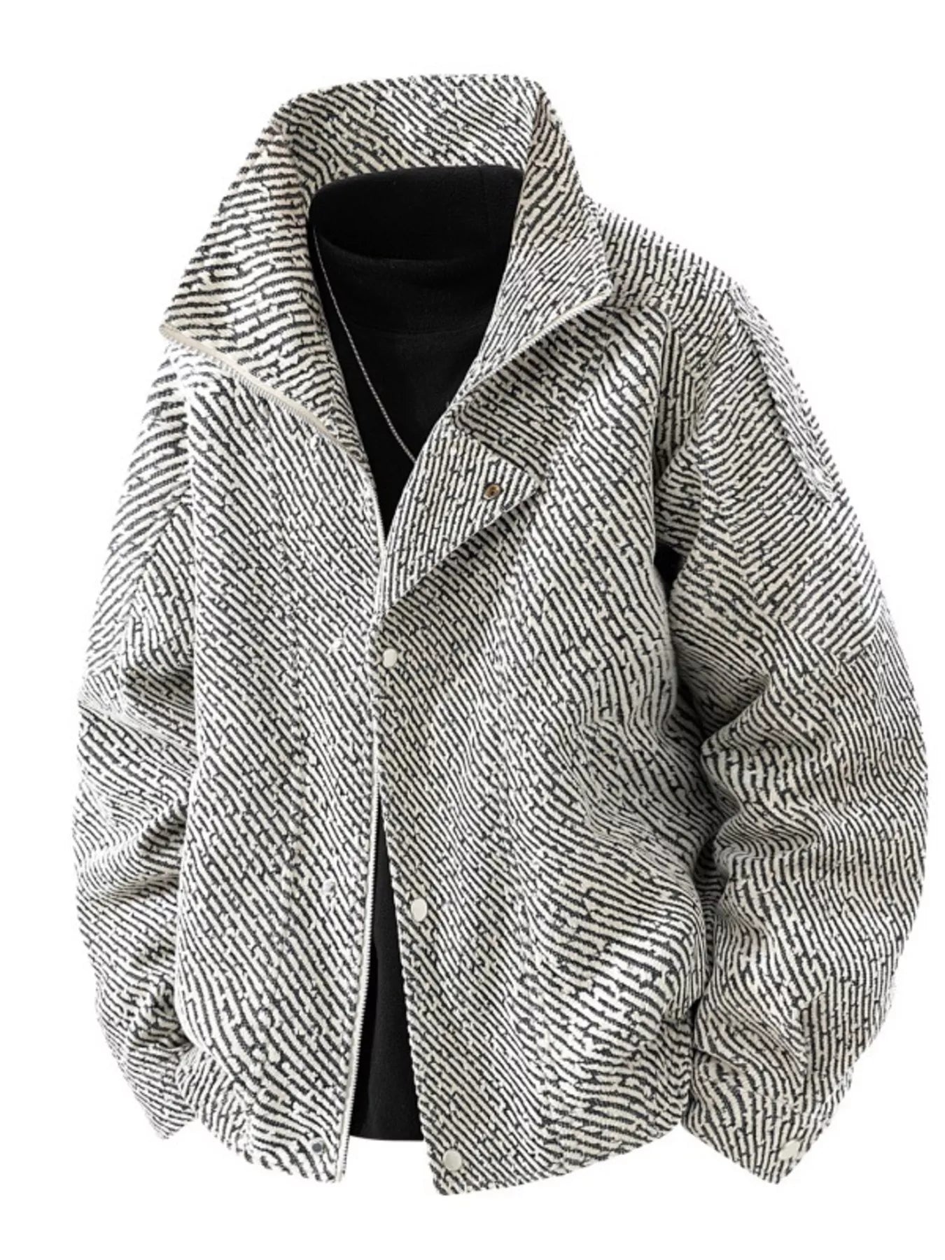 Men's Plus Size Snap Down Long Sleeve Jacket - PBNJ FASHIONS