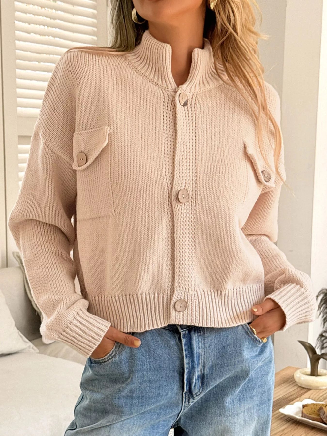 Button - Down Knit Cardigan - PBNJ FASHIONS