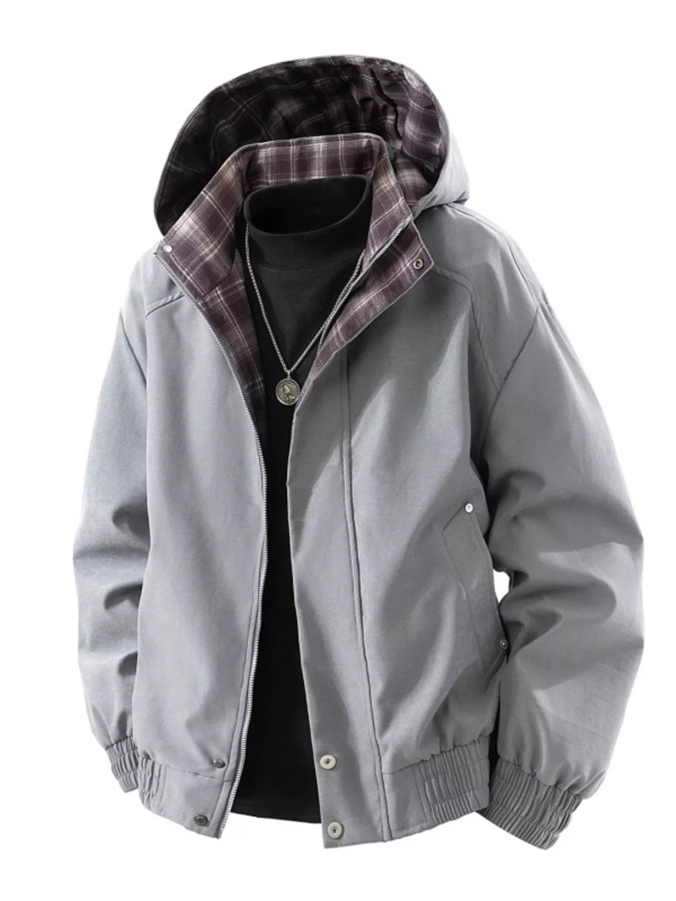 Men's Plus Size Zip Up Hooded Bomber Jacket - PBNJ FASHIONS