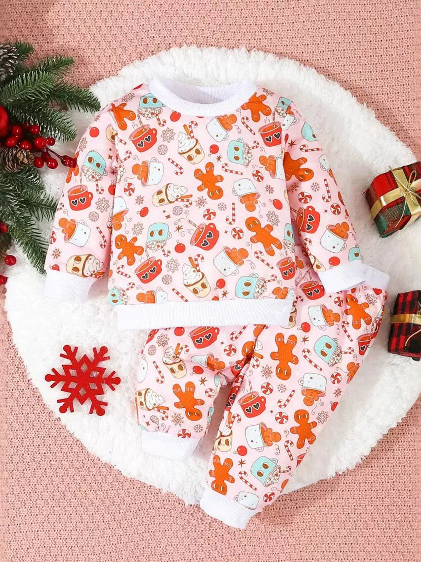 Children's Christmas Santa Print Long Sleeve Set - PBNJ FASHIONS