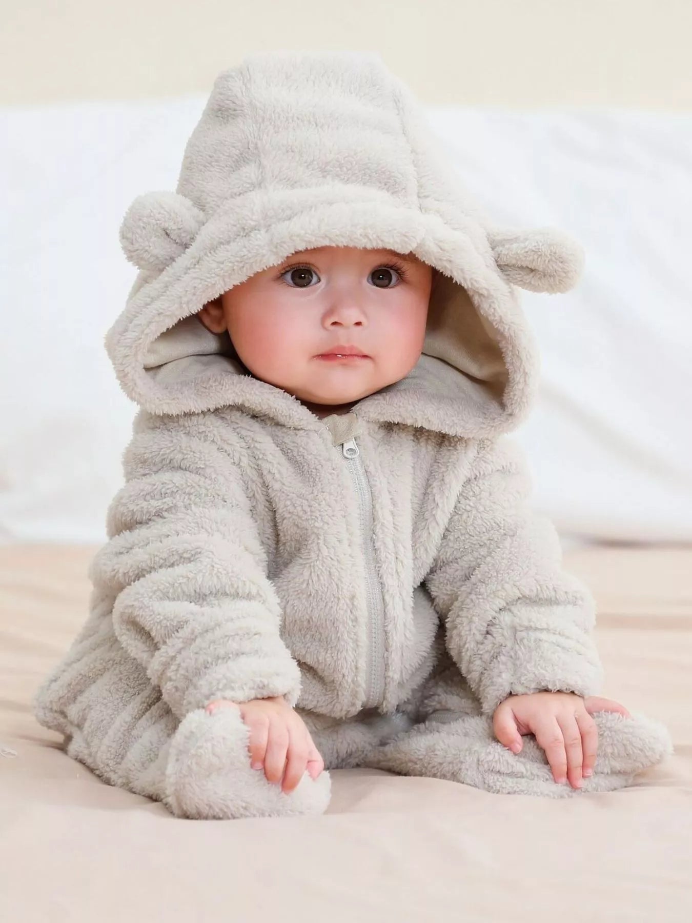 Children's Cozy Bear Hooded Fleece One - Piece - PBNJ FASHIONS