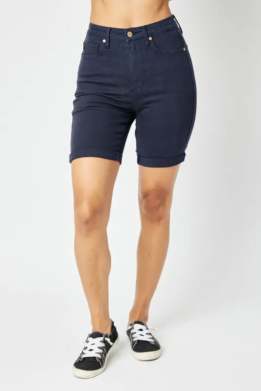 Judy Blue Full Size High Waist Tummy Control Bermuda Shorts - PBNJ FASHIONS