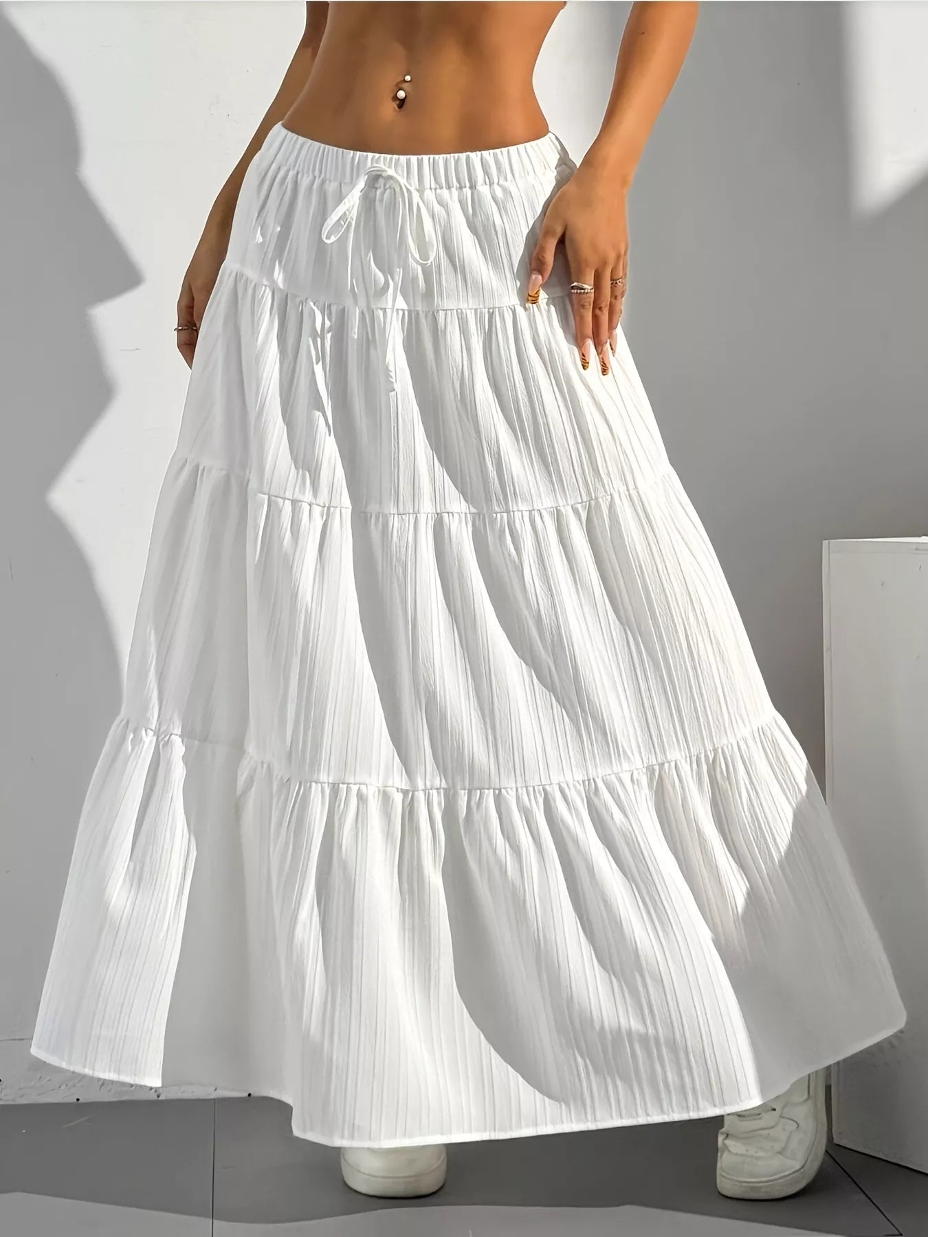 Flowy Tiered Maxi Skirt - PBNJ FASHIONS
