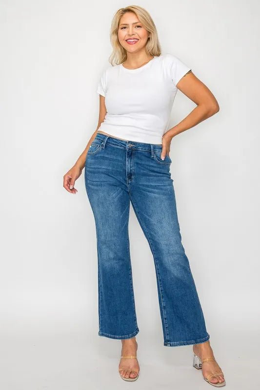 bytos Full Size Cat's Whiskers Mid Rise Ankle Jeans - PBNJ FASHIONS