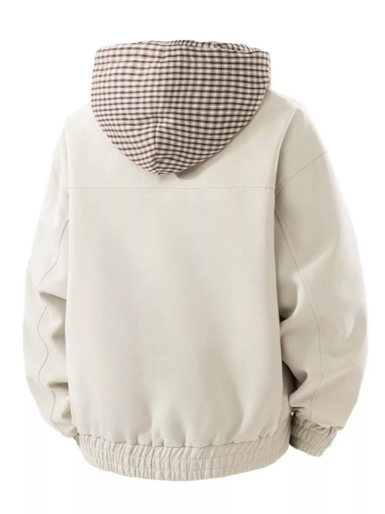 Men's Plus Size Casual Plaid Hooded Windbreaker Jacket - PBNJ FASHIONS