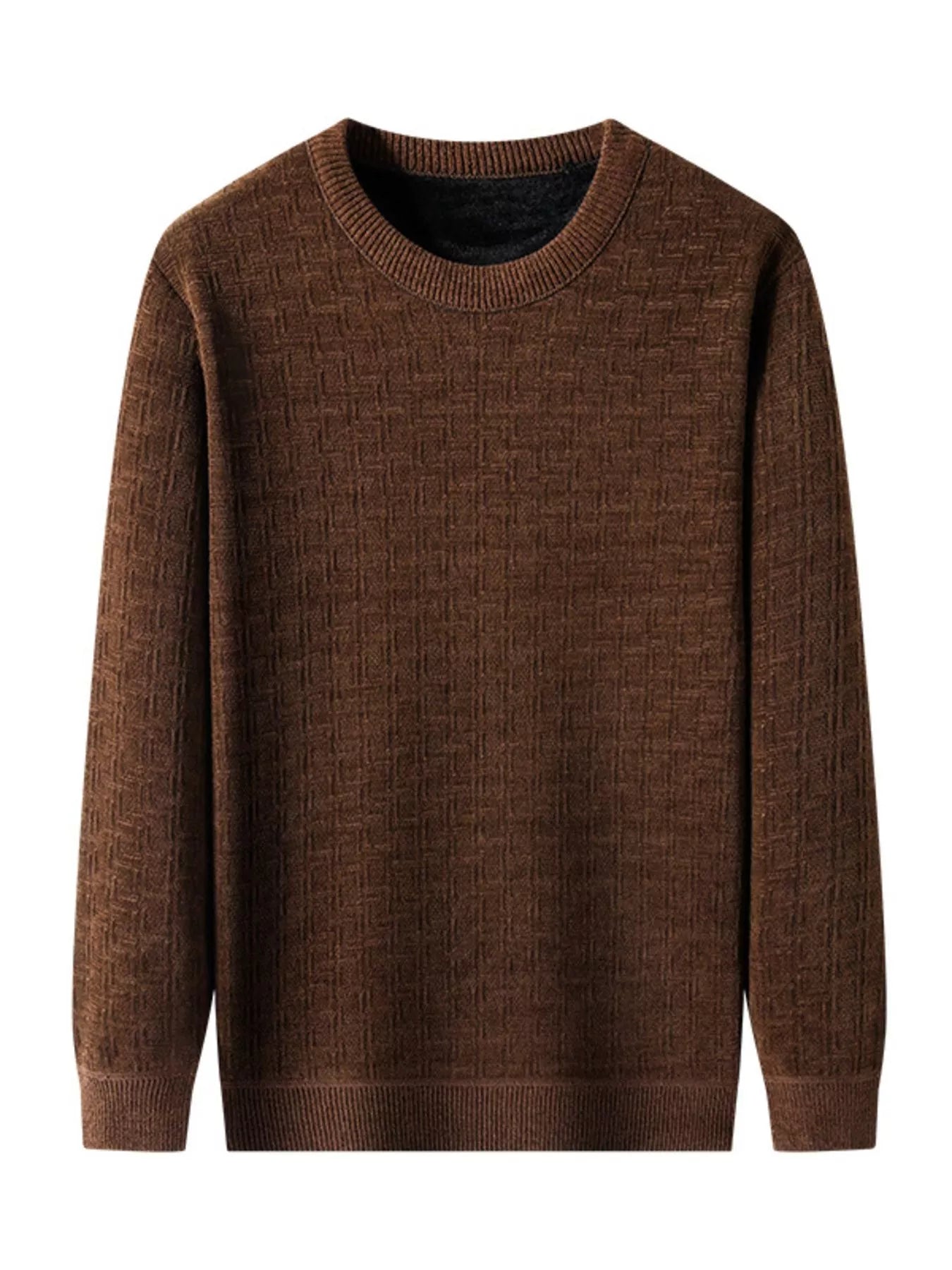 Men's Plus Size Round Neck Long Sleeve Knit Top - PBNJ FASHIONS