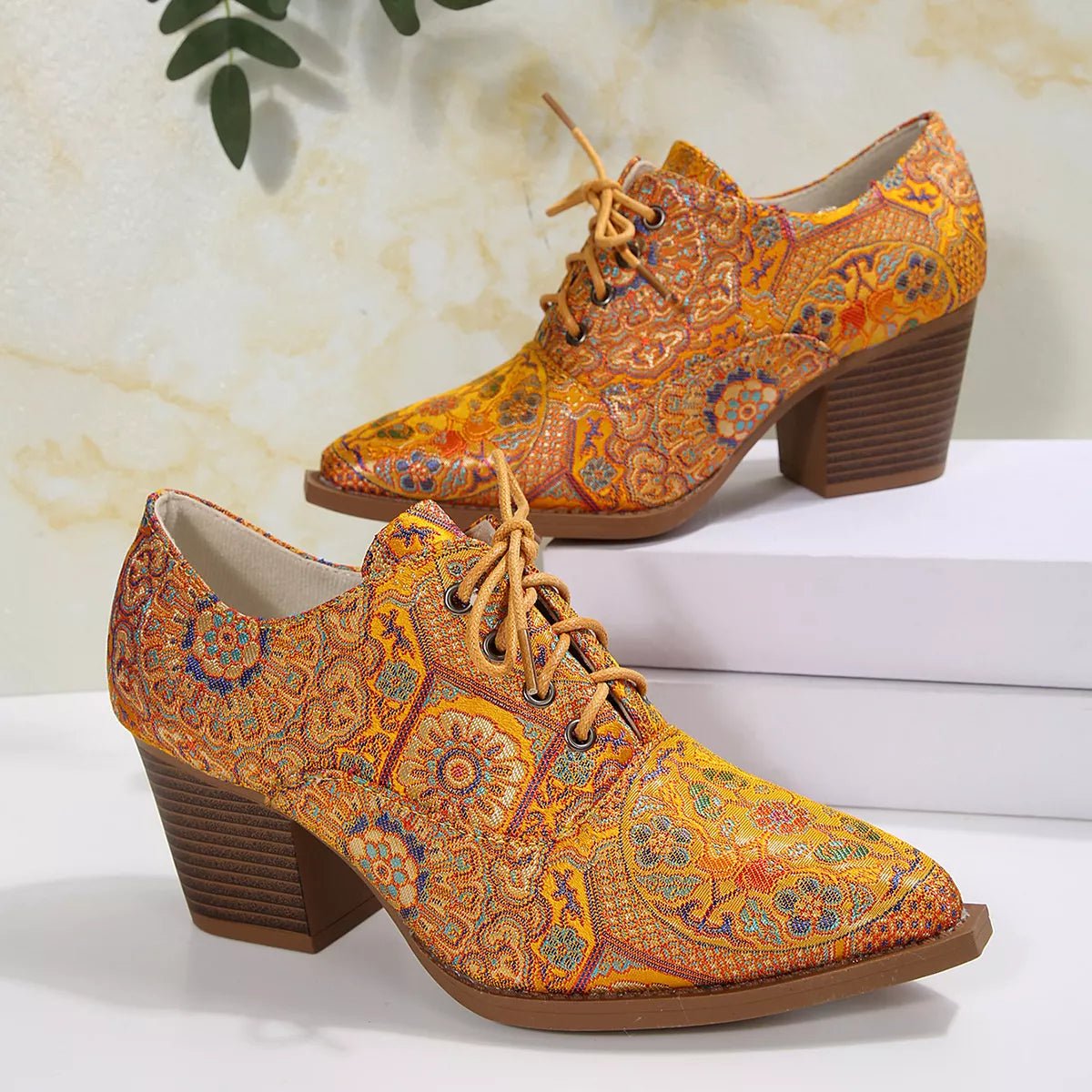 Point Toe Block Heels Ankle Boots - PBNJ FASHIONS